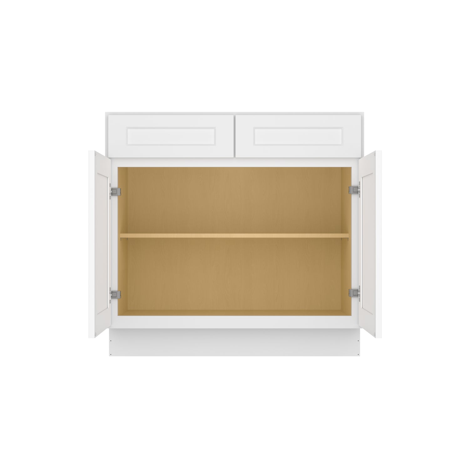 B36 Shaker White Double Door Base Cabinet