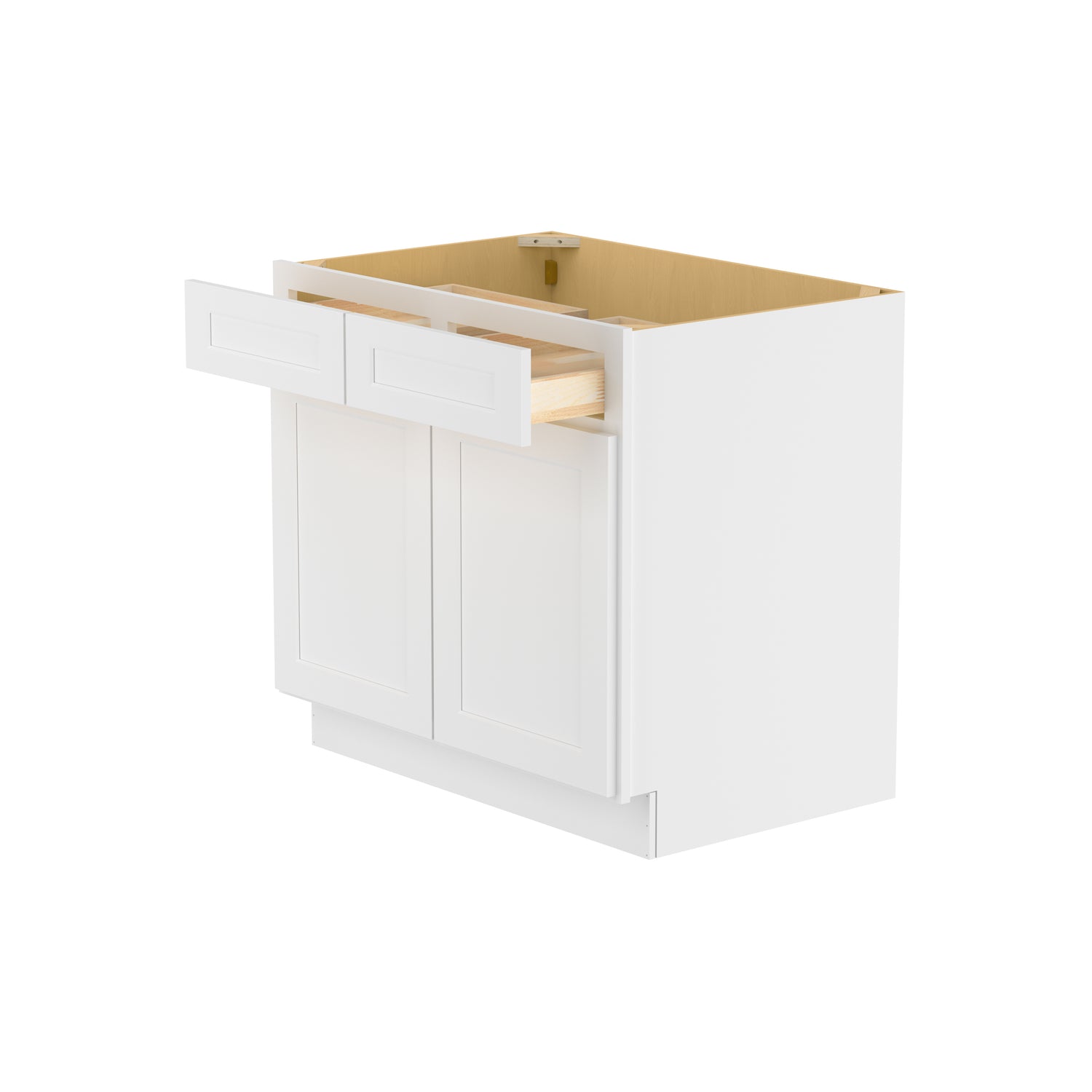 B36 Shaker White Double Door Base Cabinet