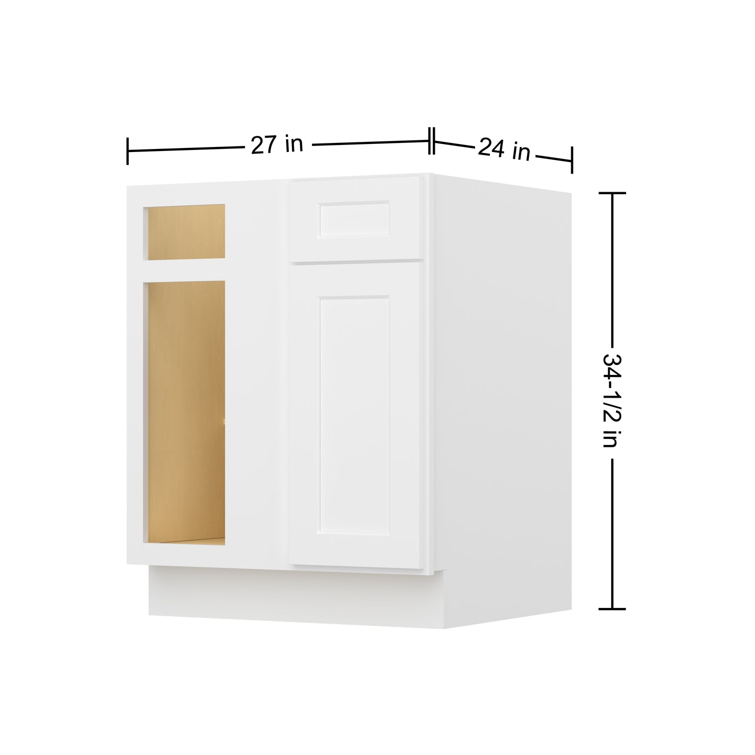 BBC36 Shaker White Base Blind Corner Cabinet