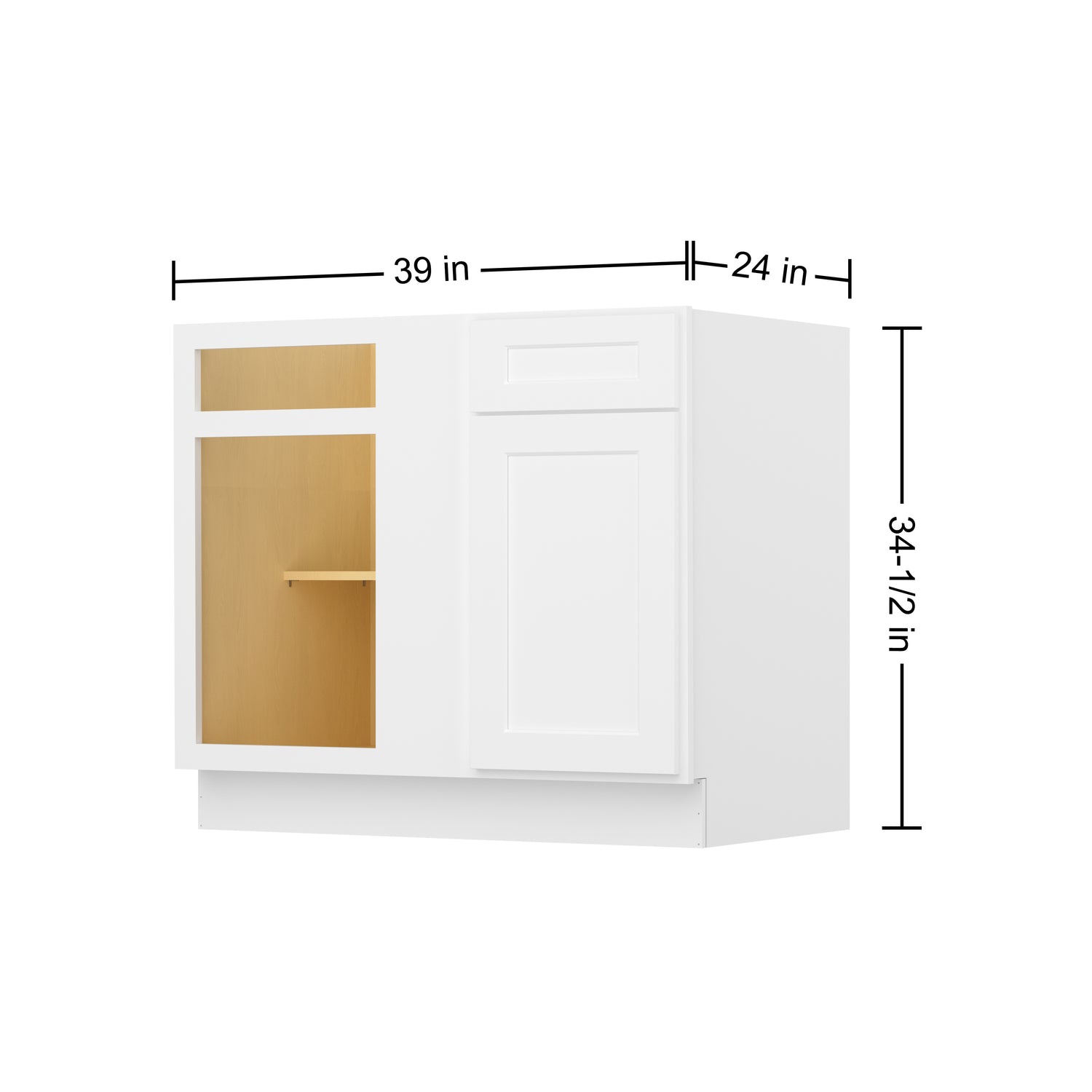 BBC42 Shaker White Base Blind Corner Cabinet