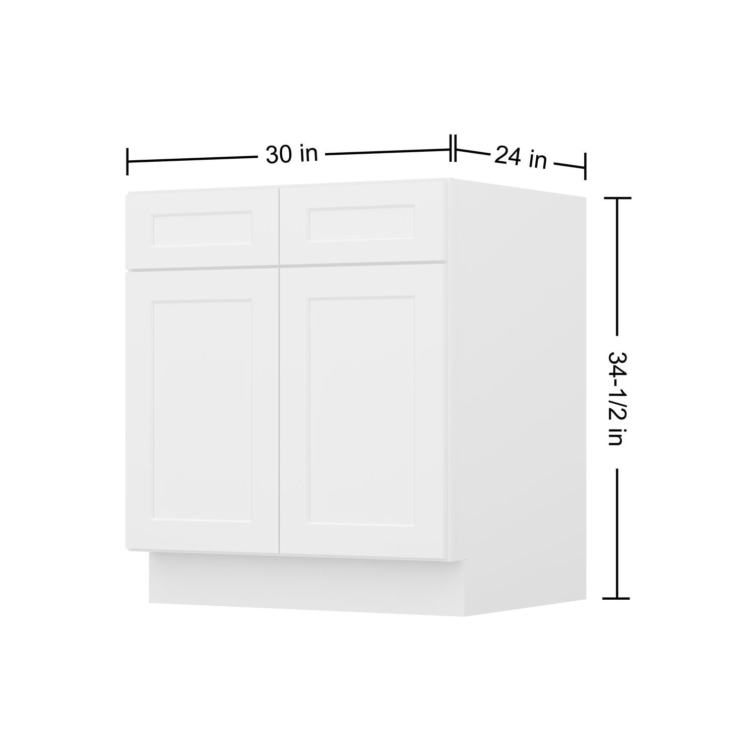 SB30 Shaker White Sink Base Cabinet