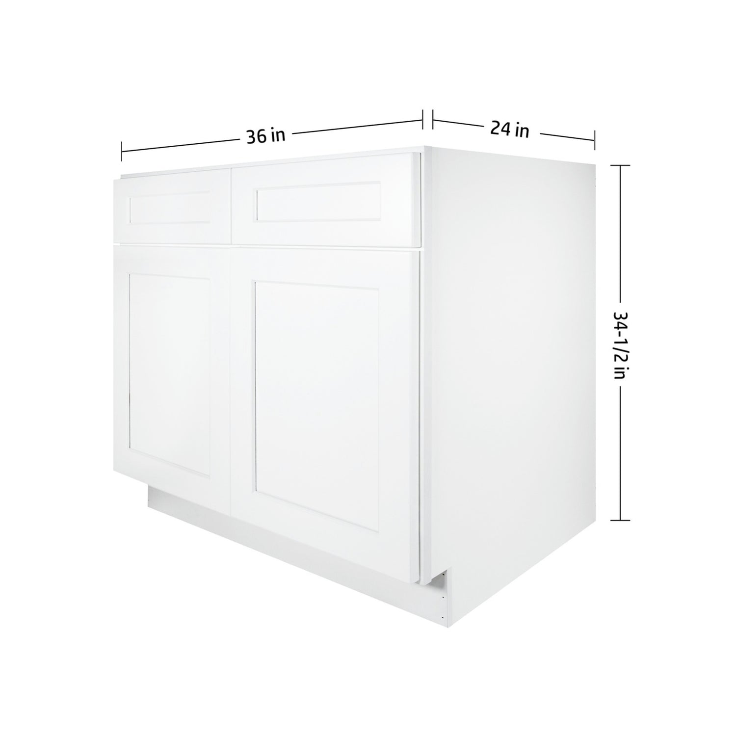 SB36 Shaker White Sink Base Cabinet