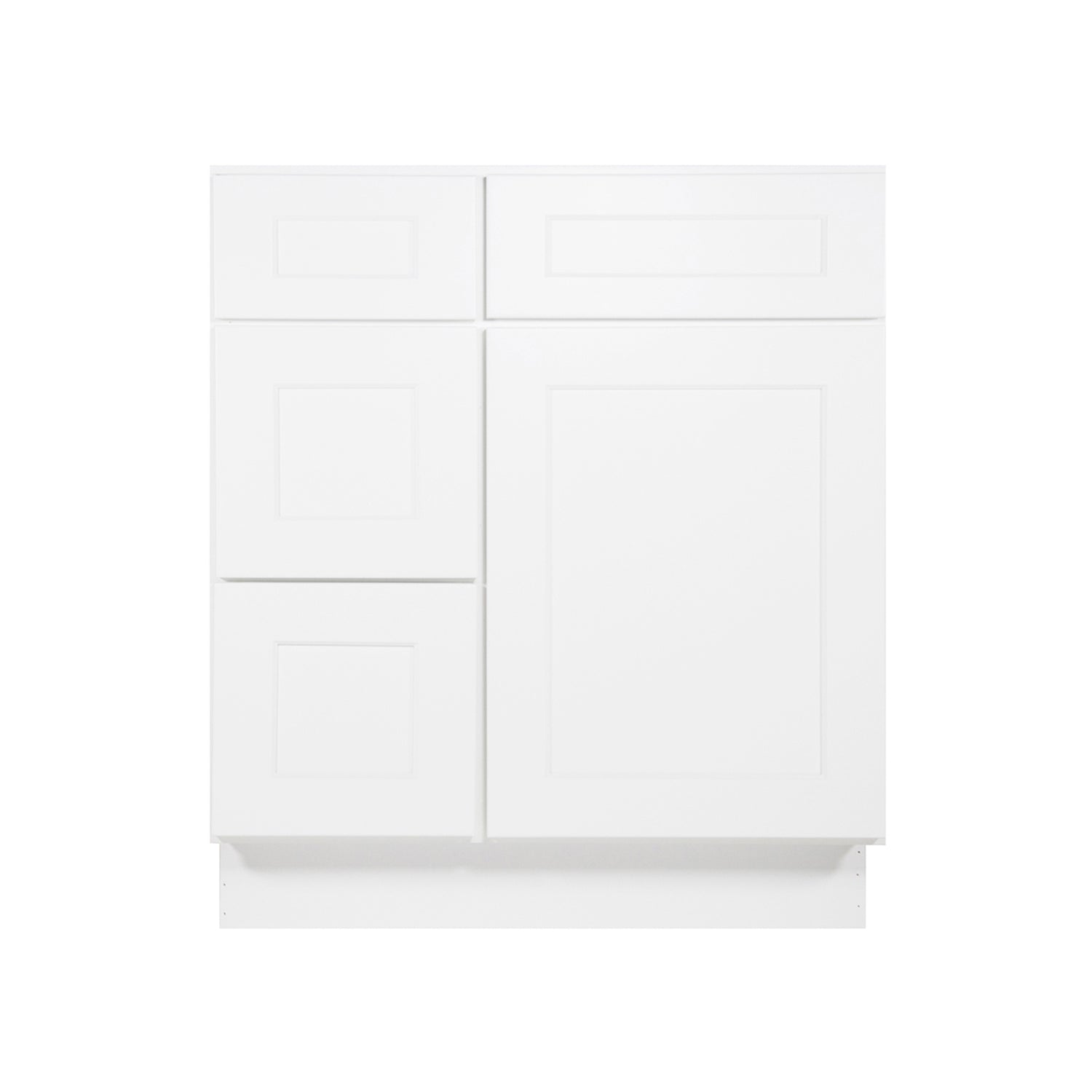 V3021DL Shaker White Vanity Combo Base Cabinet Left