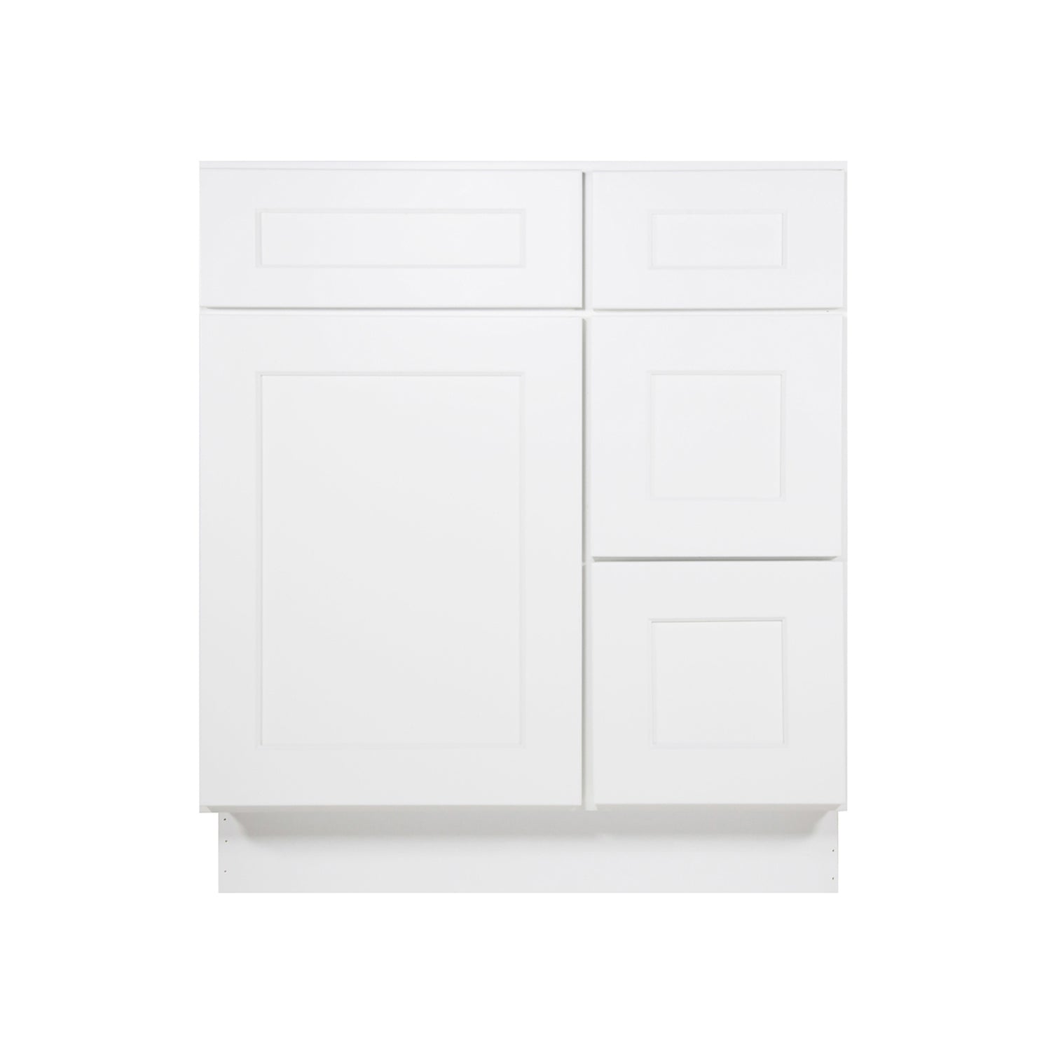 V3021DR Shaker White Vanity Combo Base Cabinet Right