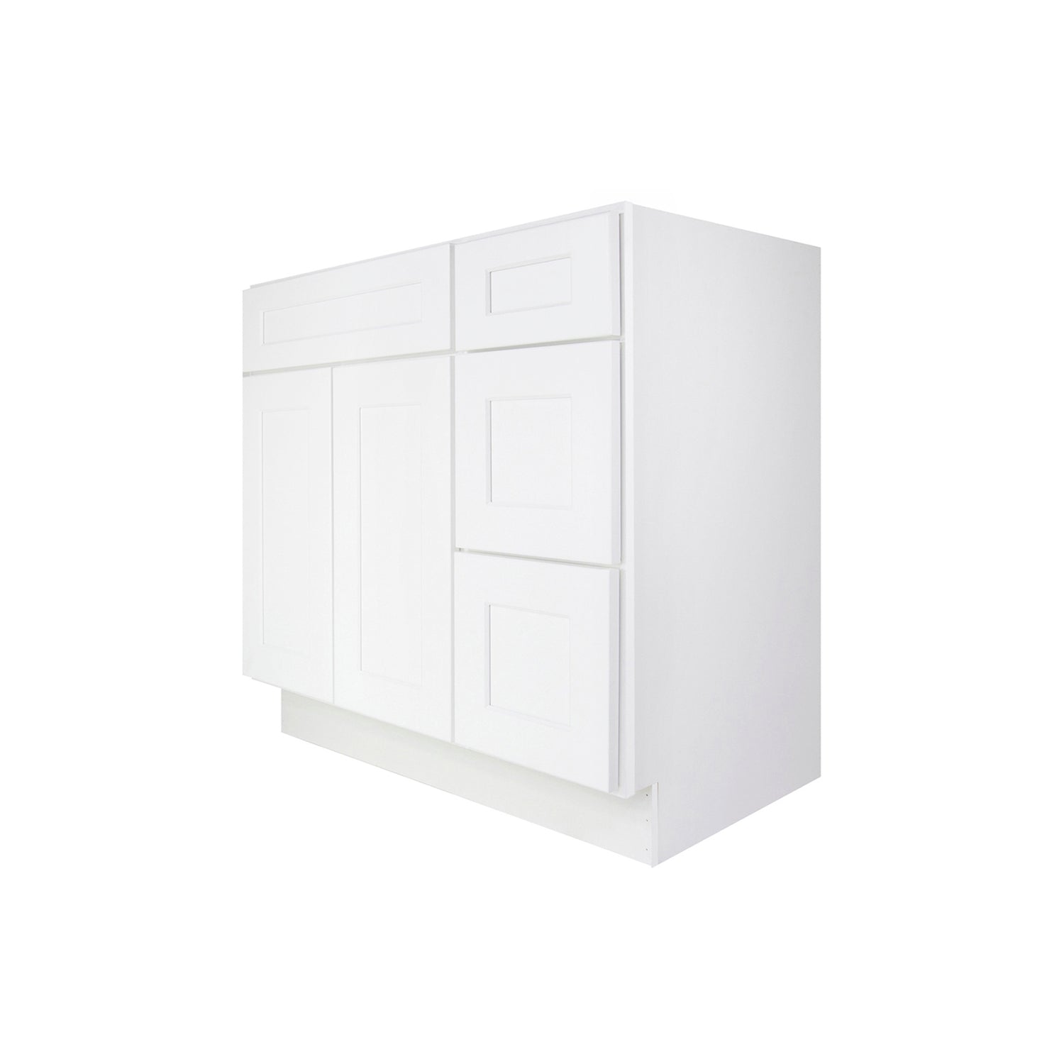 V3621DR Shaker White Vanity Combo Base Cabinet Right