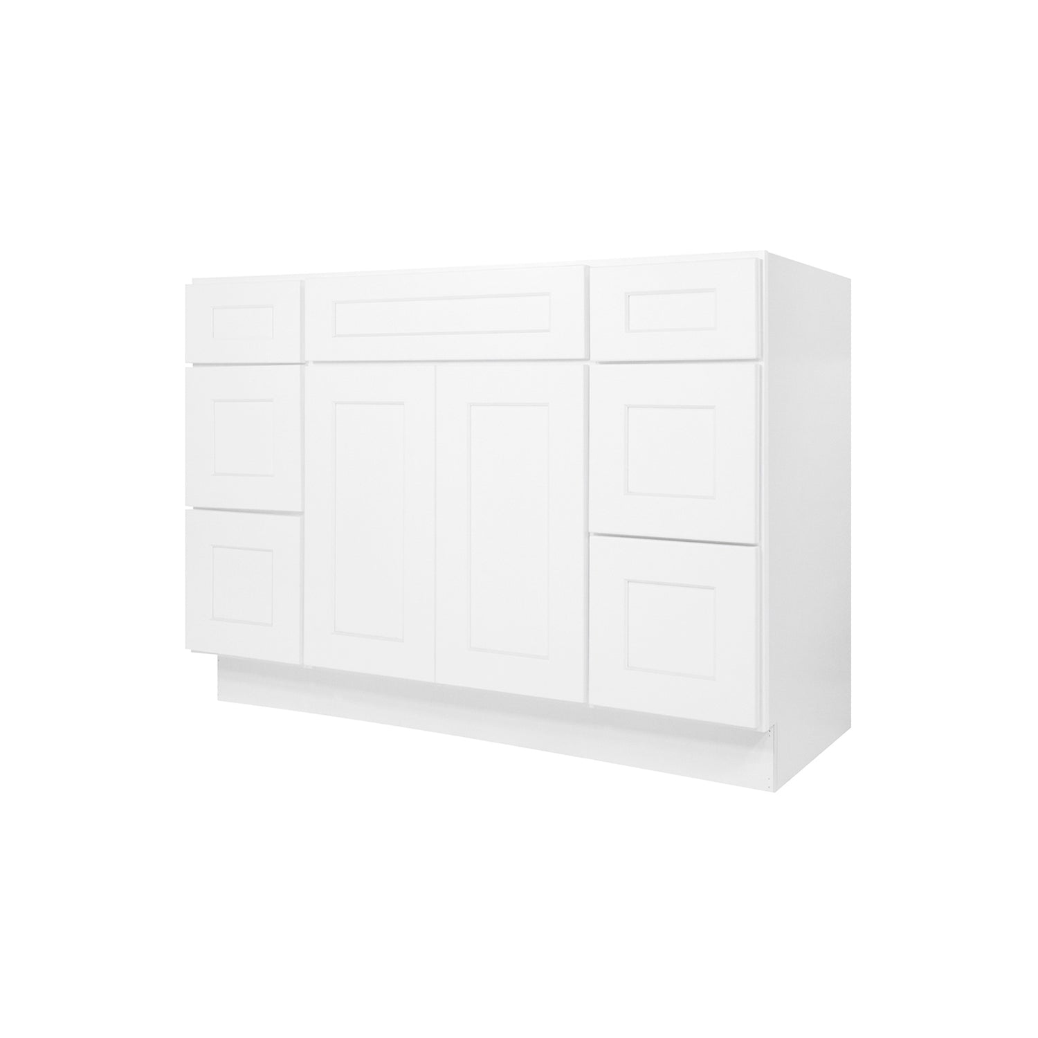 VDDB48 Shaker White Vanity Sink Drawer Base Cabinet