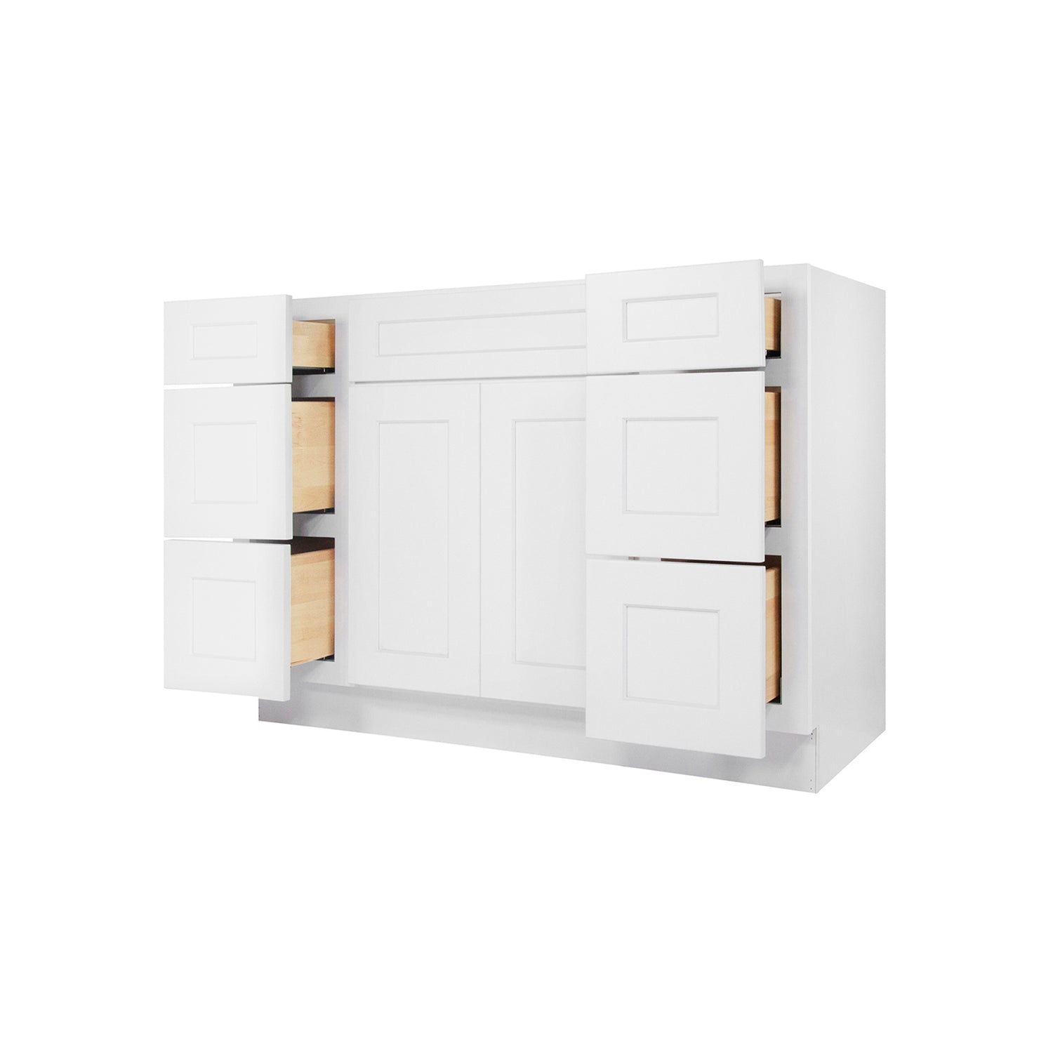 VDDB48 Shaker White Vanity Sink Drawer Base Cabinet