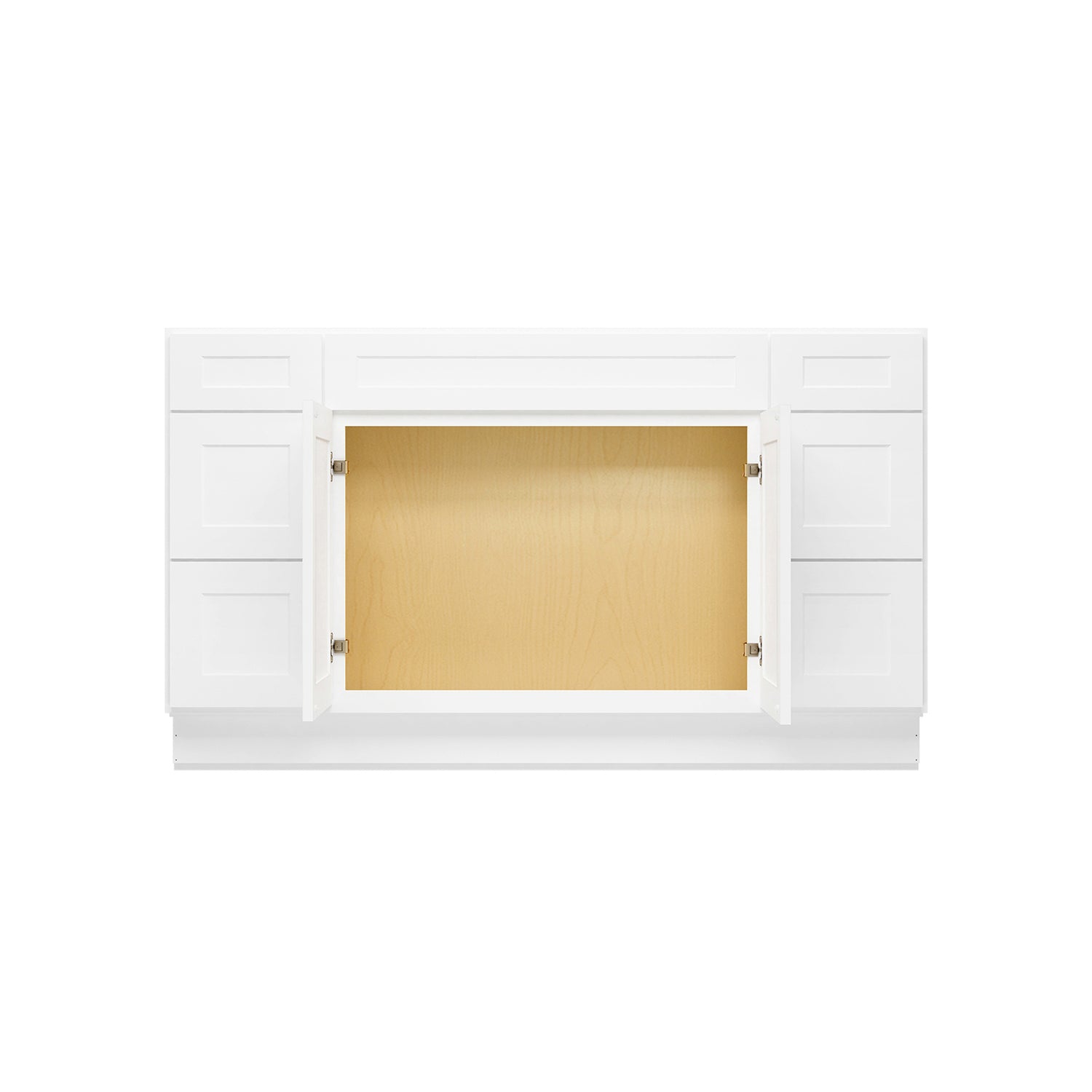 VDDB60 Shaker White Vanity Sink Drawer Base Cabinet