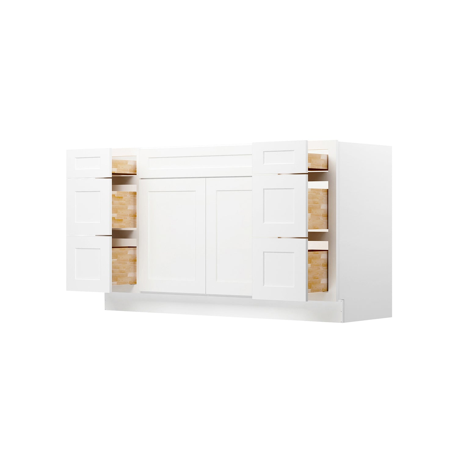 VDDB60 Shaker White Vanity Sink Drawer Base Cabinet