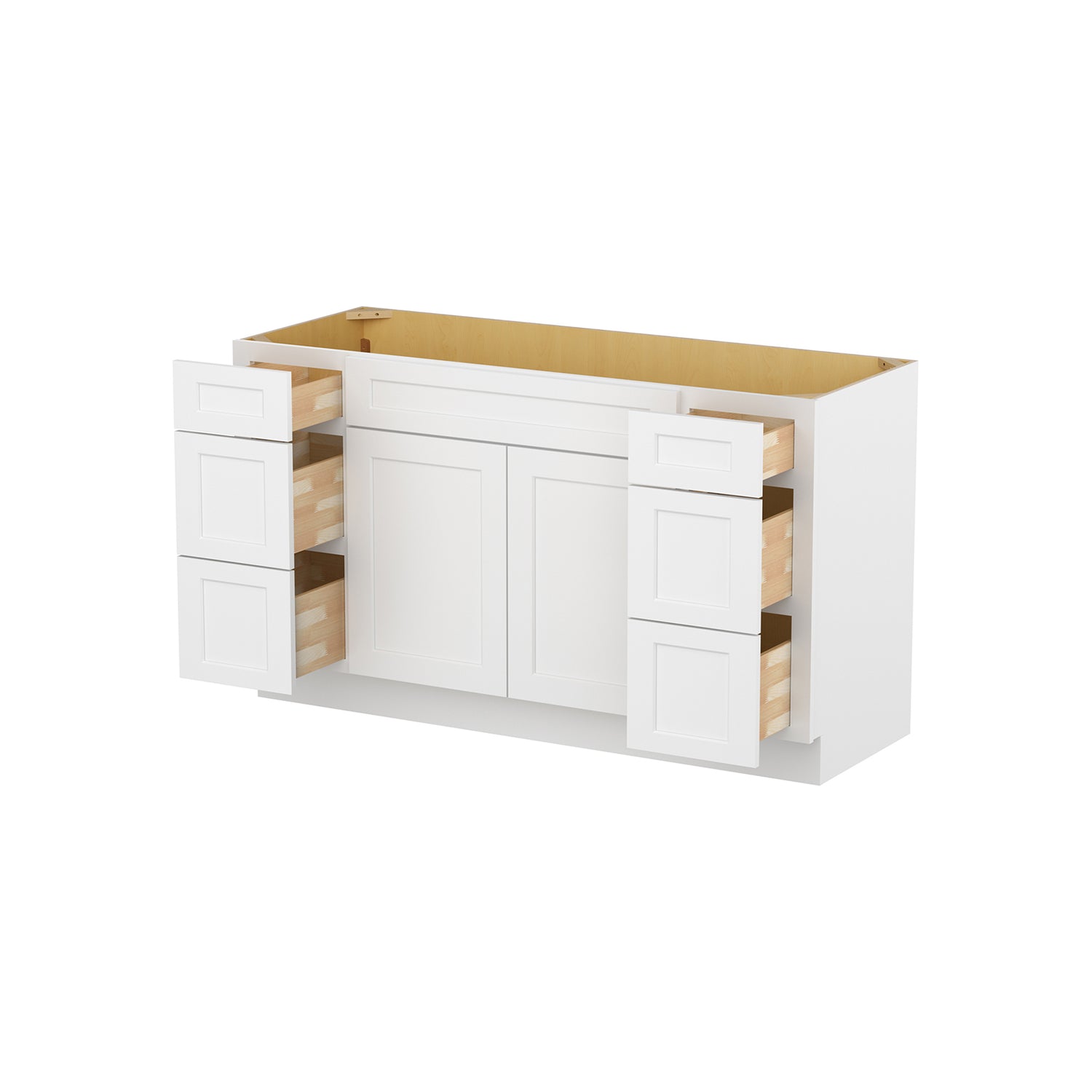 VDDB60 Shaker White Vanity Sink Drawer Base Cabinet