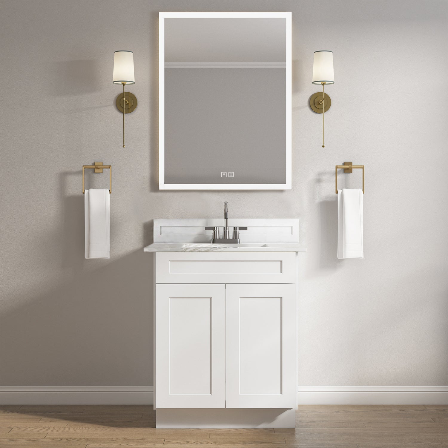 VS24 Shaker White Vanity Sink Base Cabinet