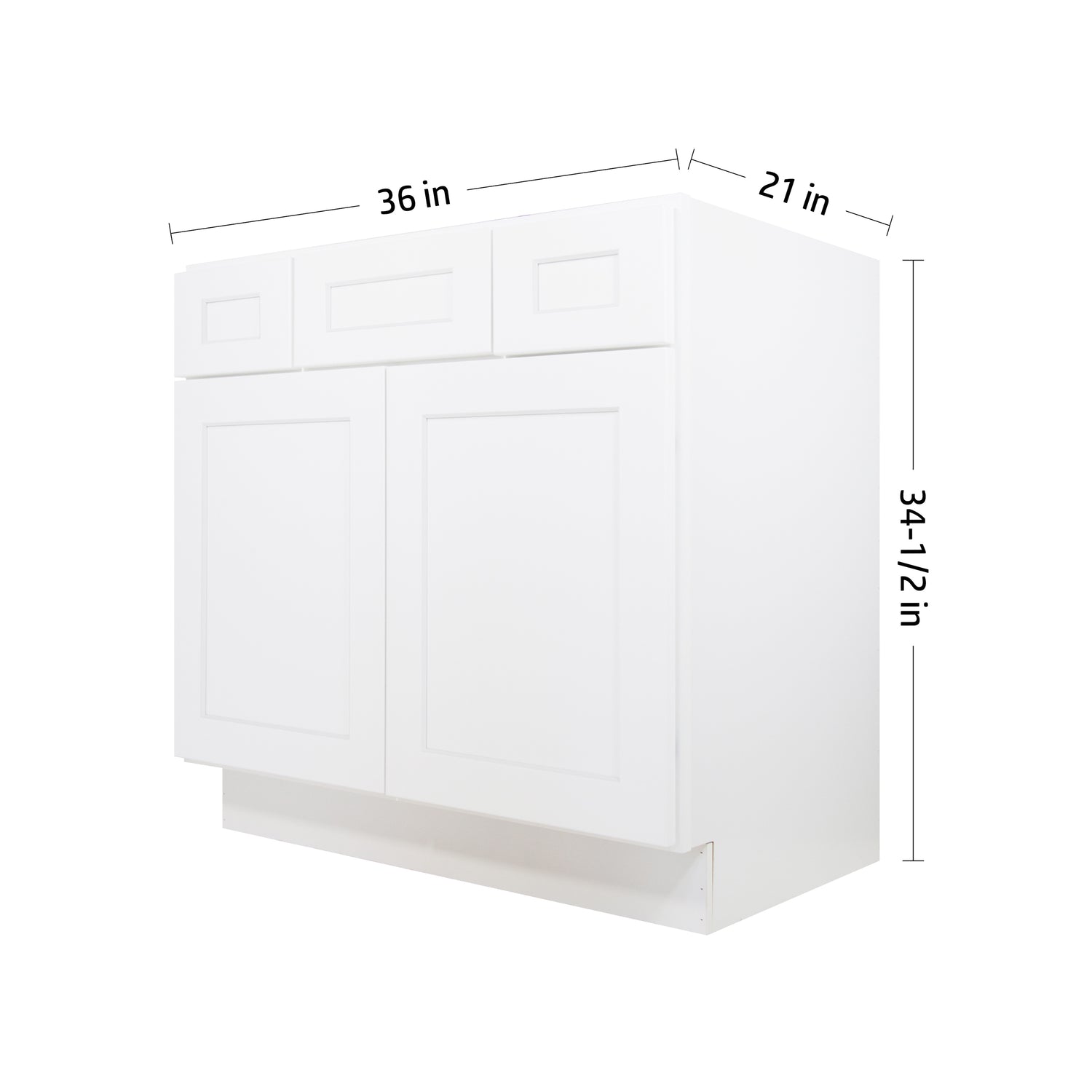 VSD36 Shaker White Vanity Sink Drawer Base Cabinet