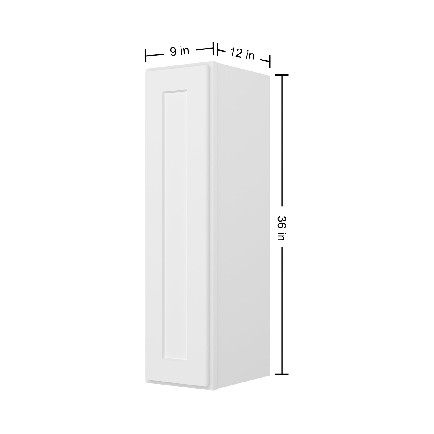 W0936 Shaker White Single Door Wall Cabinet