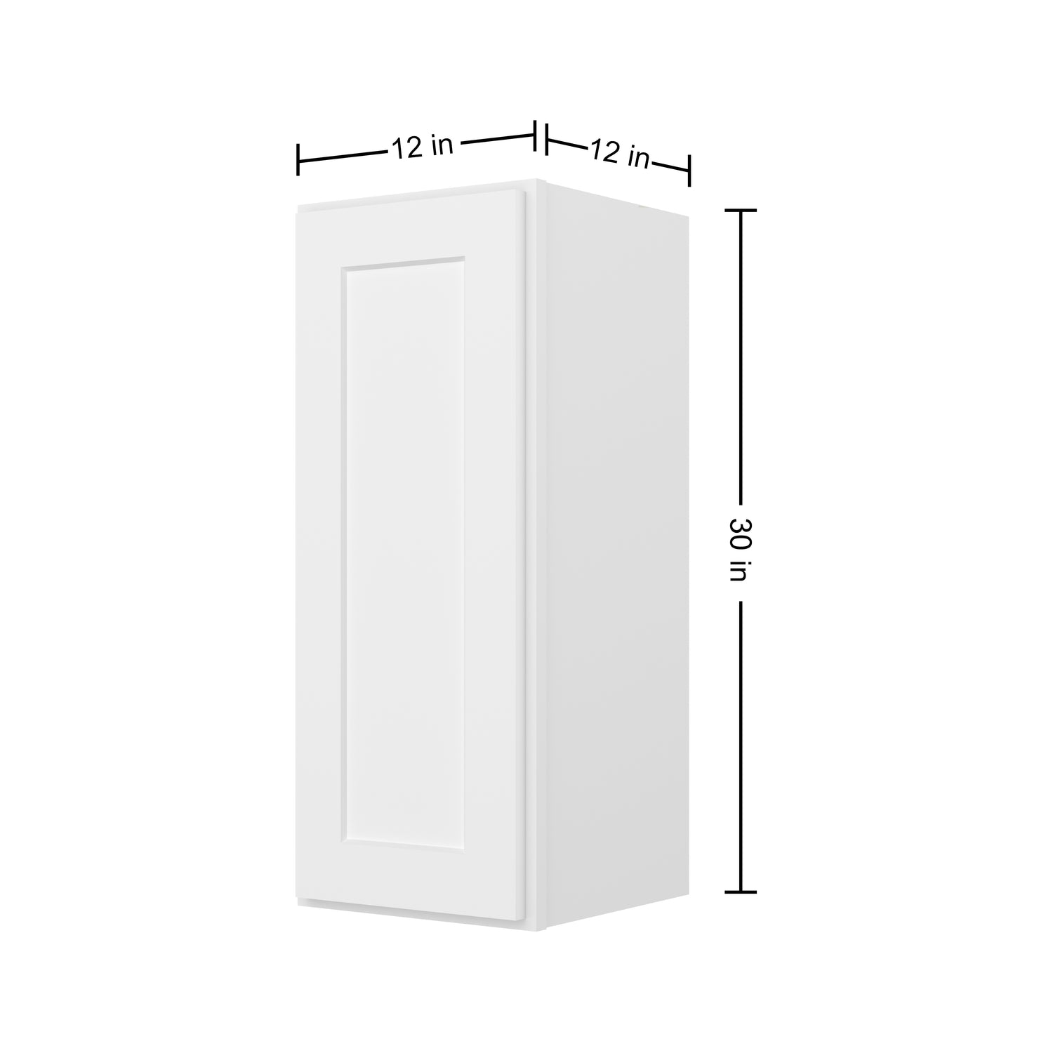 W1230 Shaker White Single Door Wall Cabinet