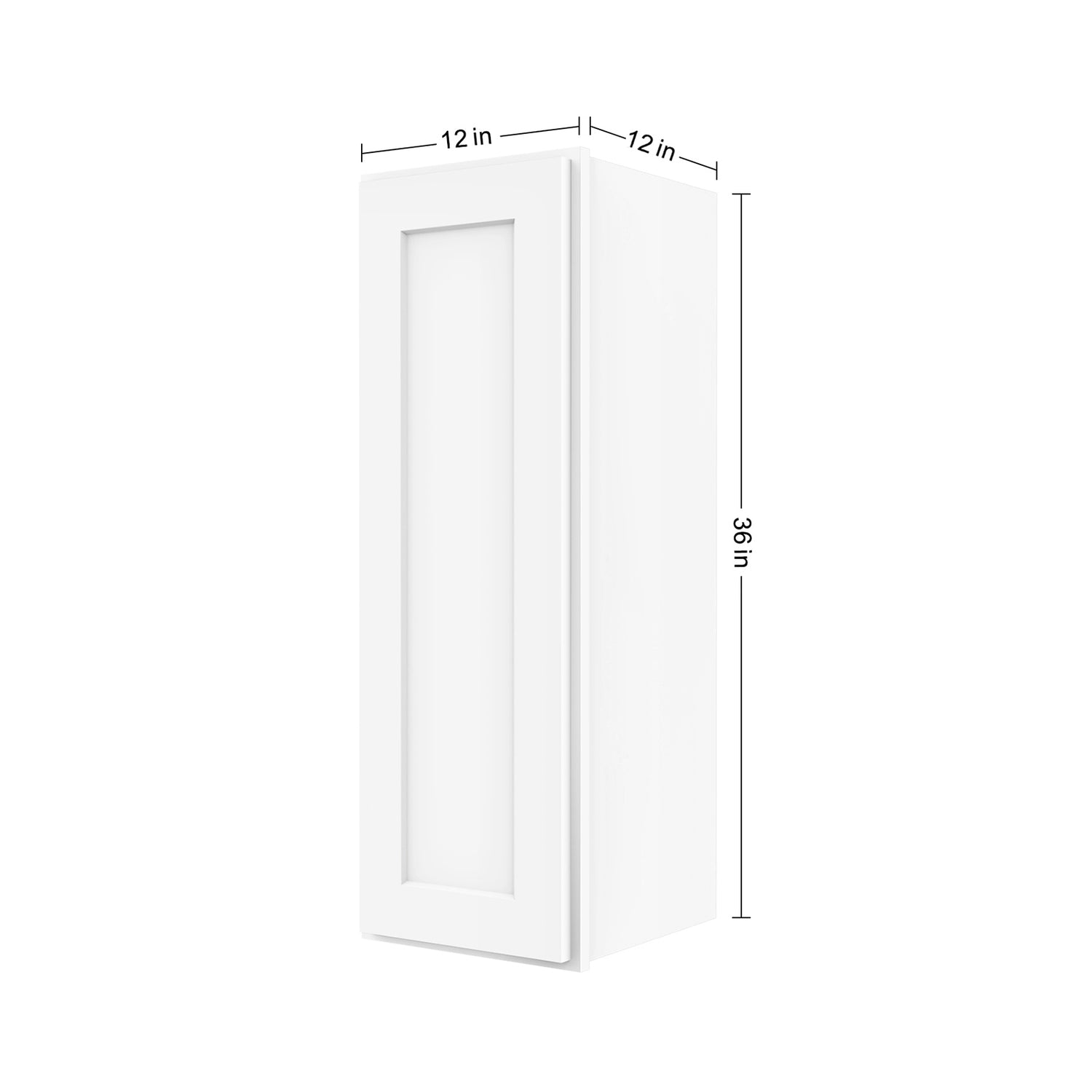 W1236 Shaker White Single Door Wall Cabinet