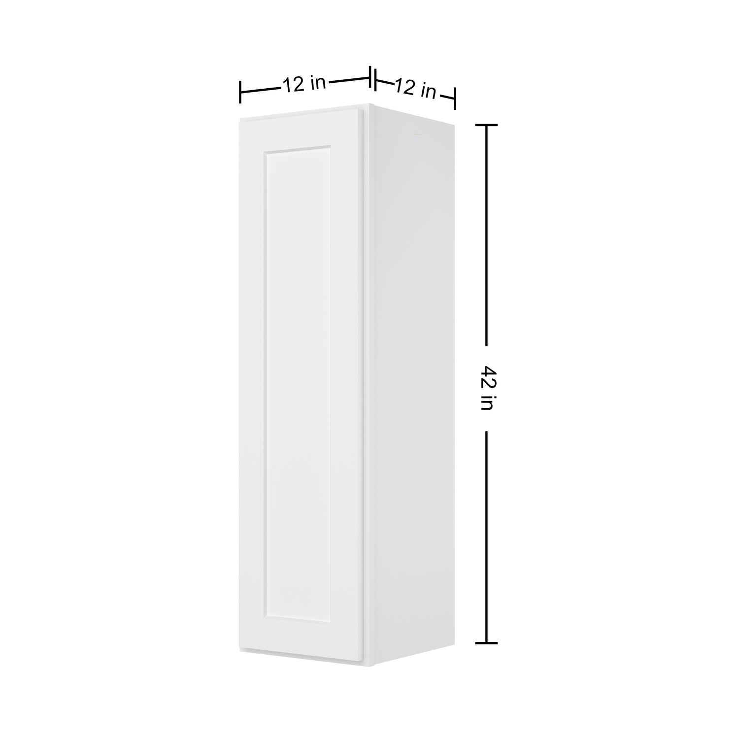 W1242 Shaker White Single Door Wall Cabinet