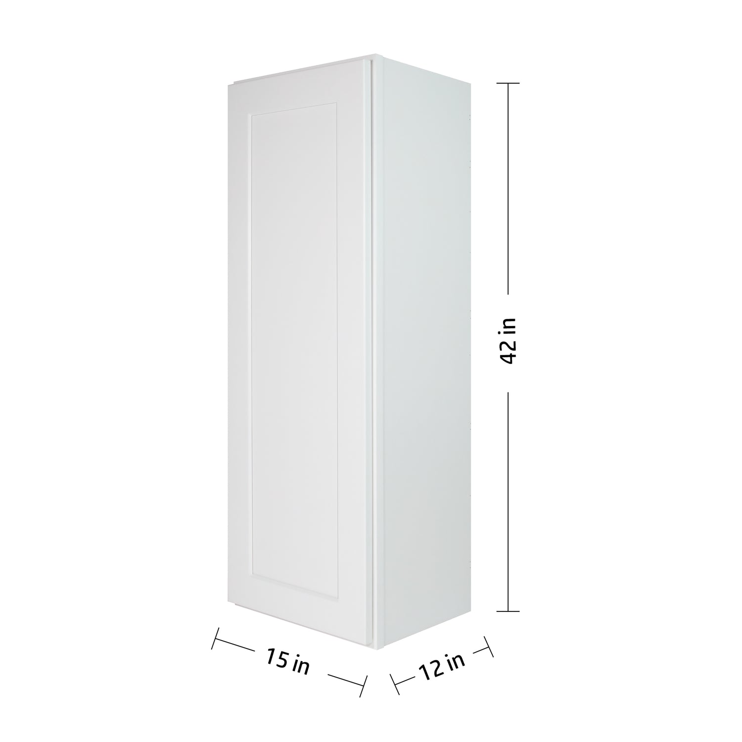 W1542 Shaker White Single Door Wall Cabinet