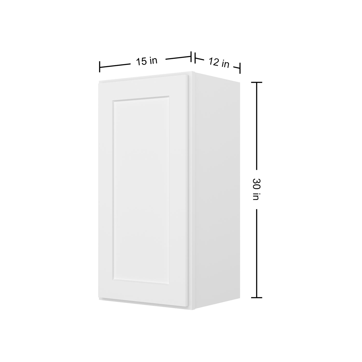 W1530 Shaker White Single Door Wall Cabinet