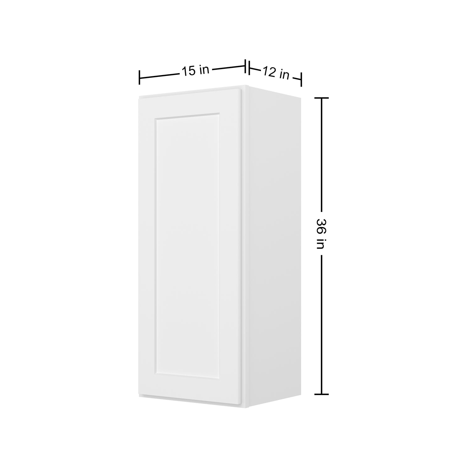 W1536 Shaker White Single Door Wall Cabinet