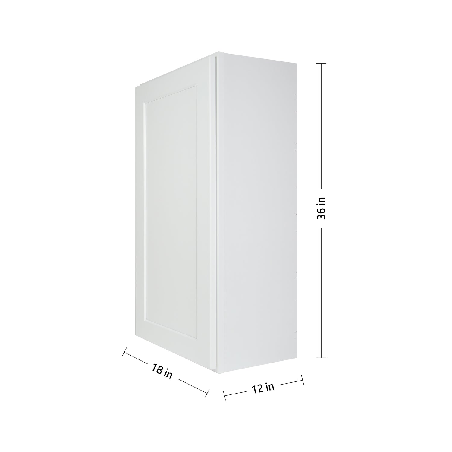 W1836 Shaker White Single Door Wall Cabinet