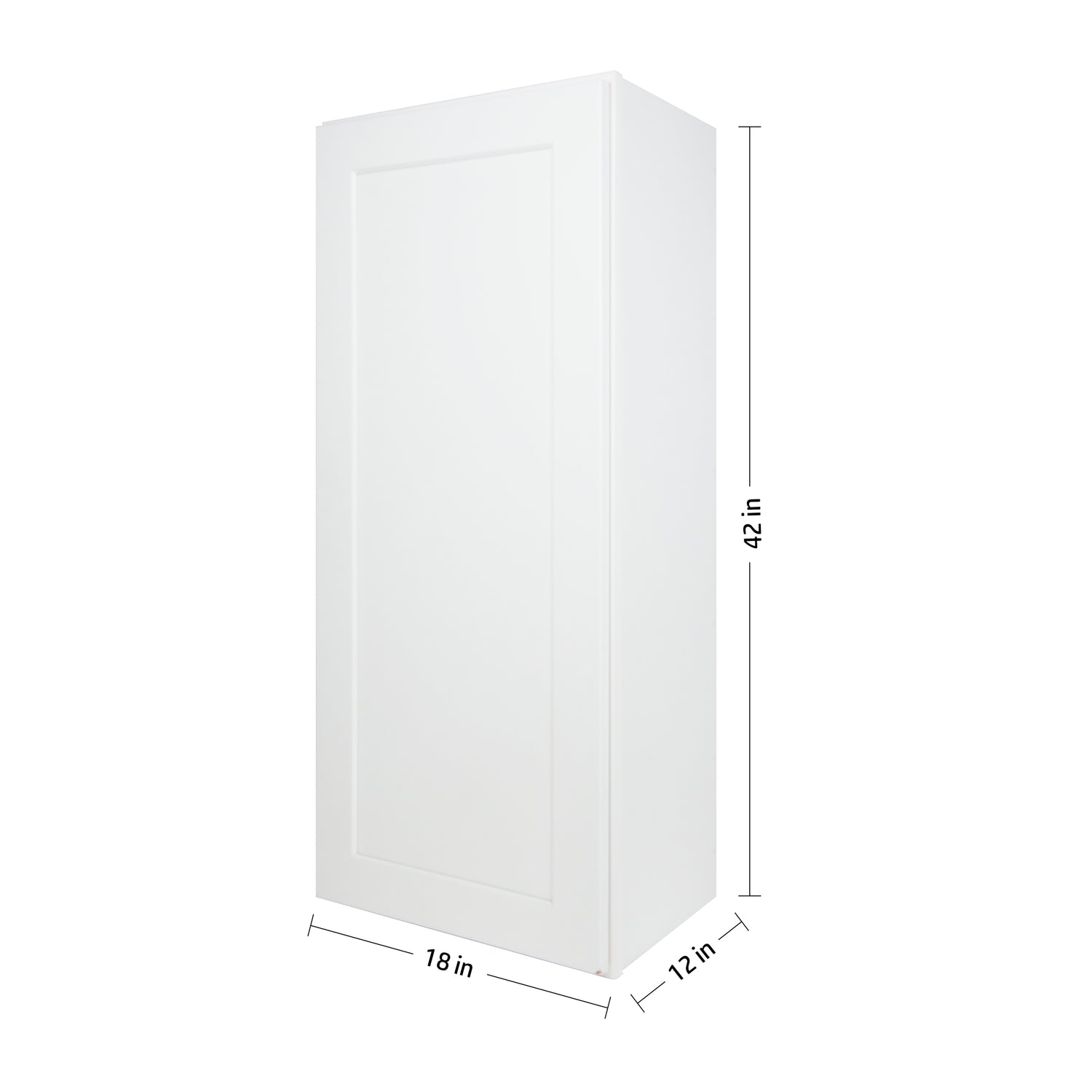 W1842 Shaker White Single Door Wall Cabinet