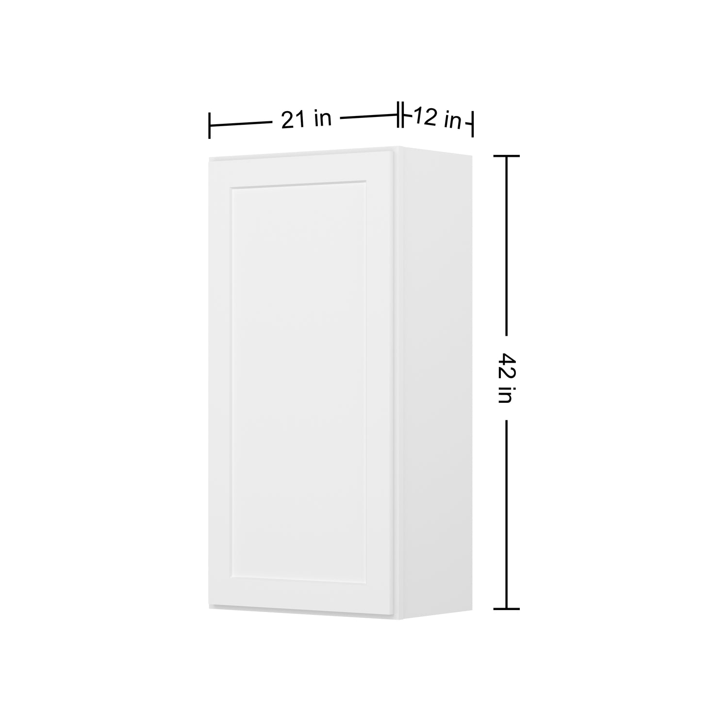 W2142 Shaker White Single Door Wall Cabinet