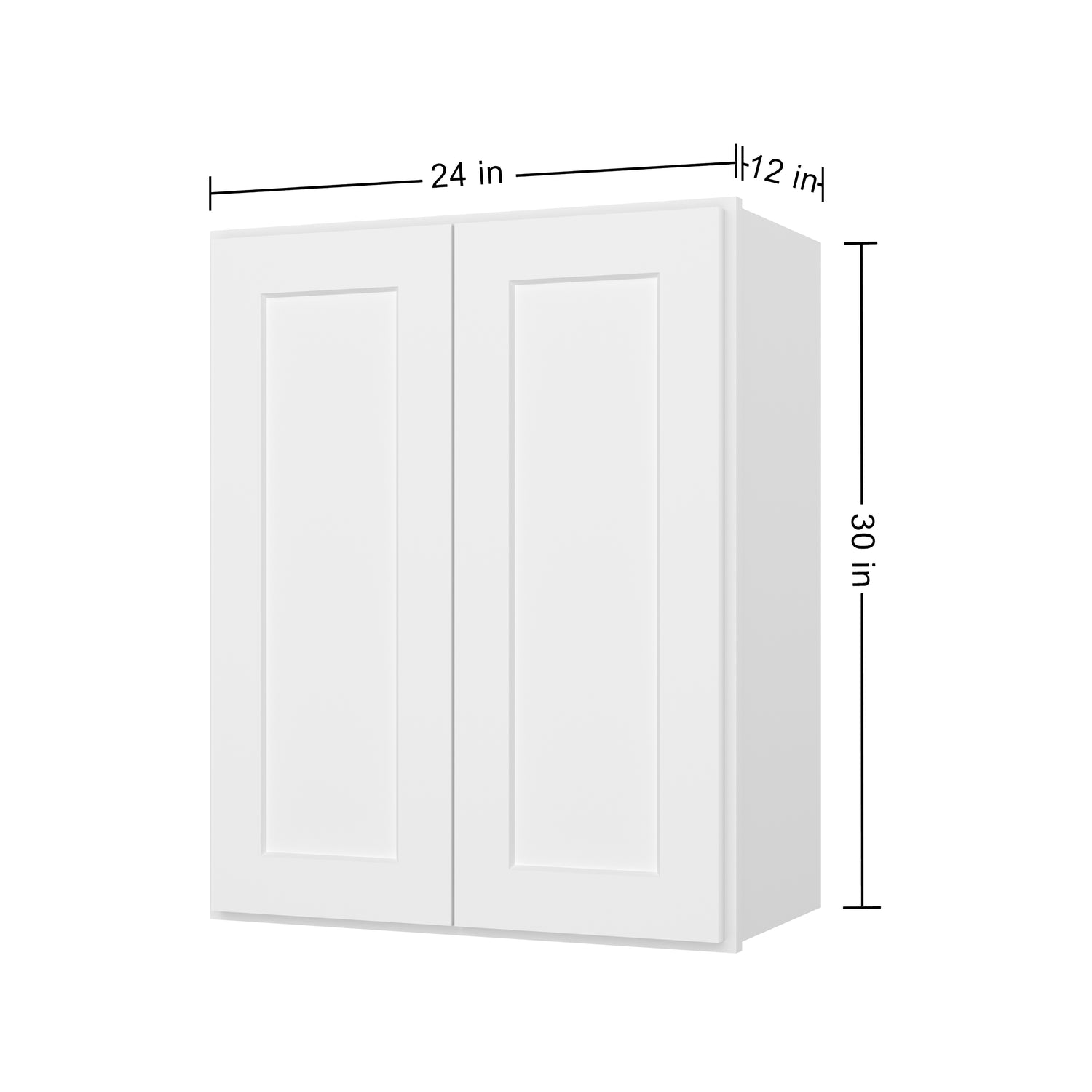 W2430 Shaker White Double Door Wall Cabinet