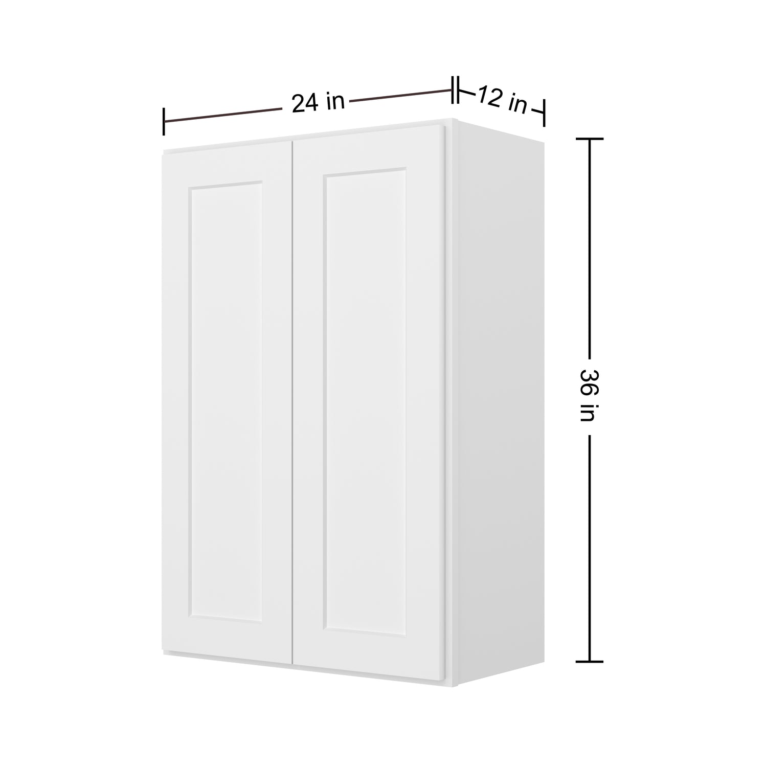 W2436 Shaker White Double Door Wall Cabinet