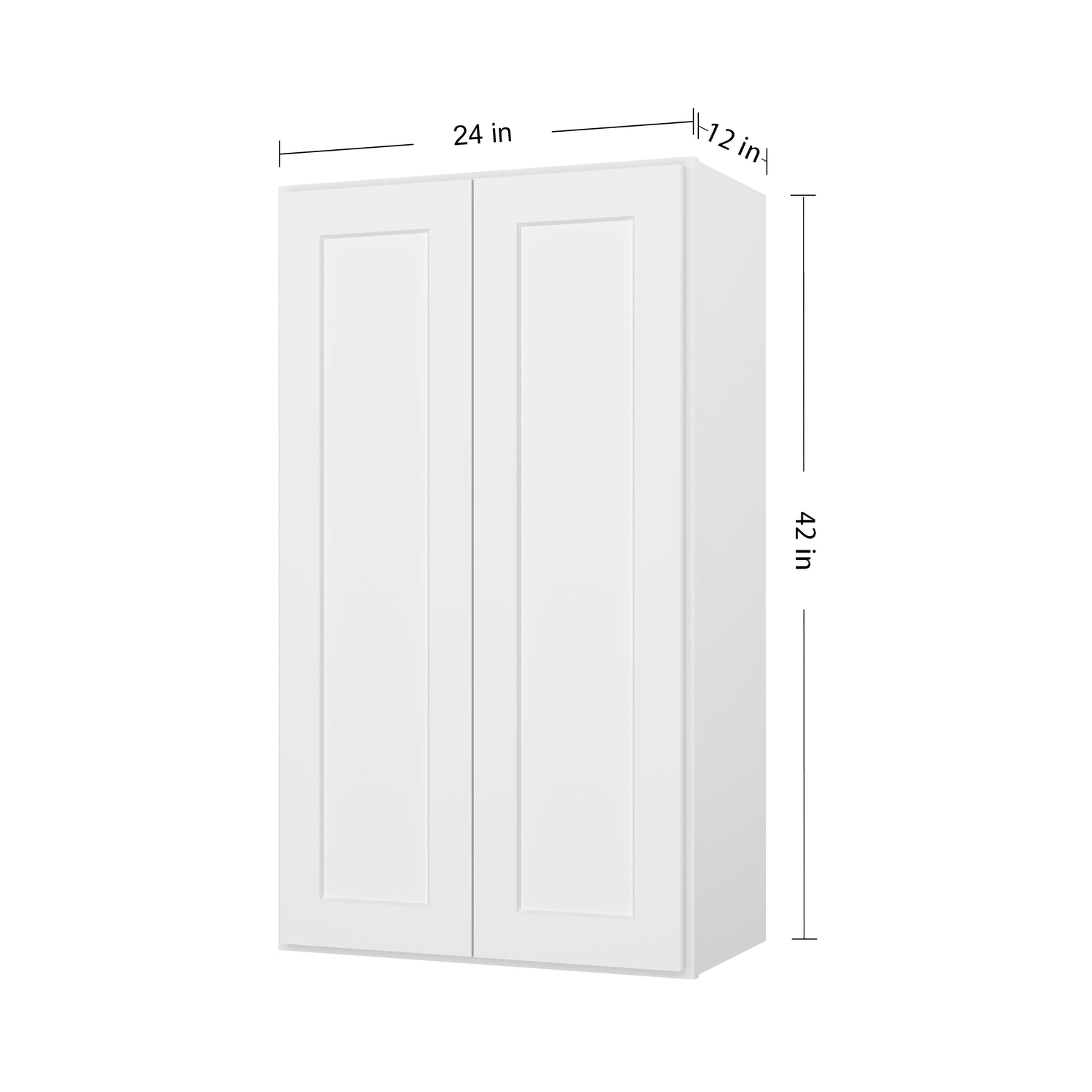 W2442 Shaker White Double Door Wall Cabinet