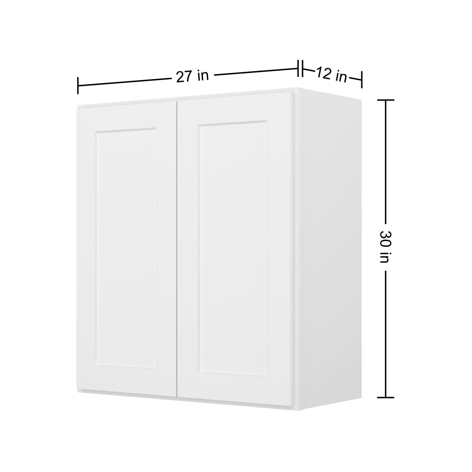 W2730 Shaker White Double Door Wall Cabinet