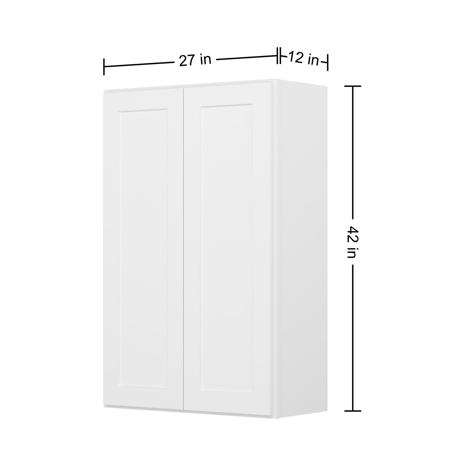 W2736 Shaker White Double Door Wall Cabinet