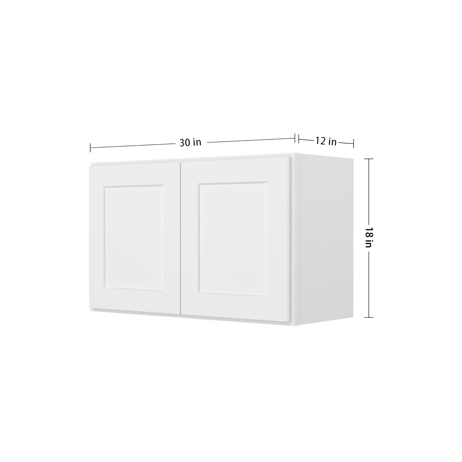 W361824 Shaker White Wall Refrigerator Cabinet