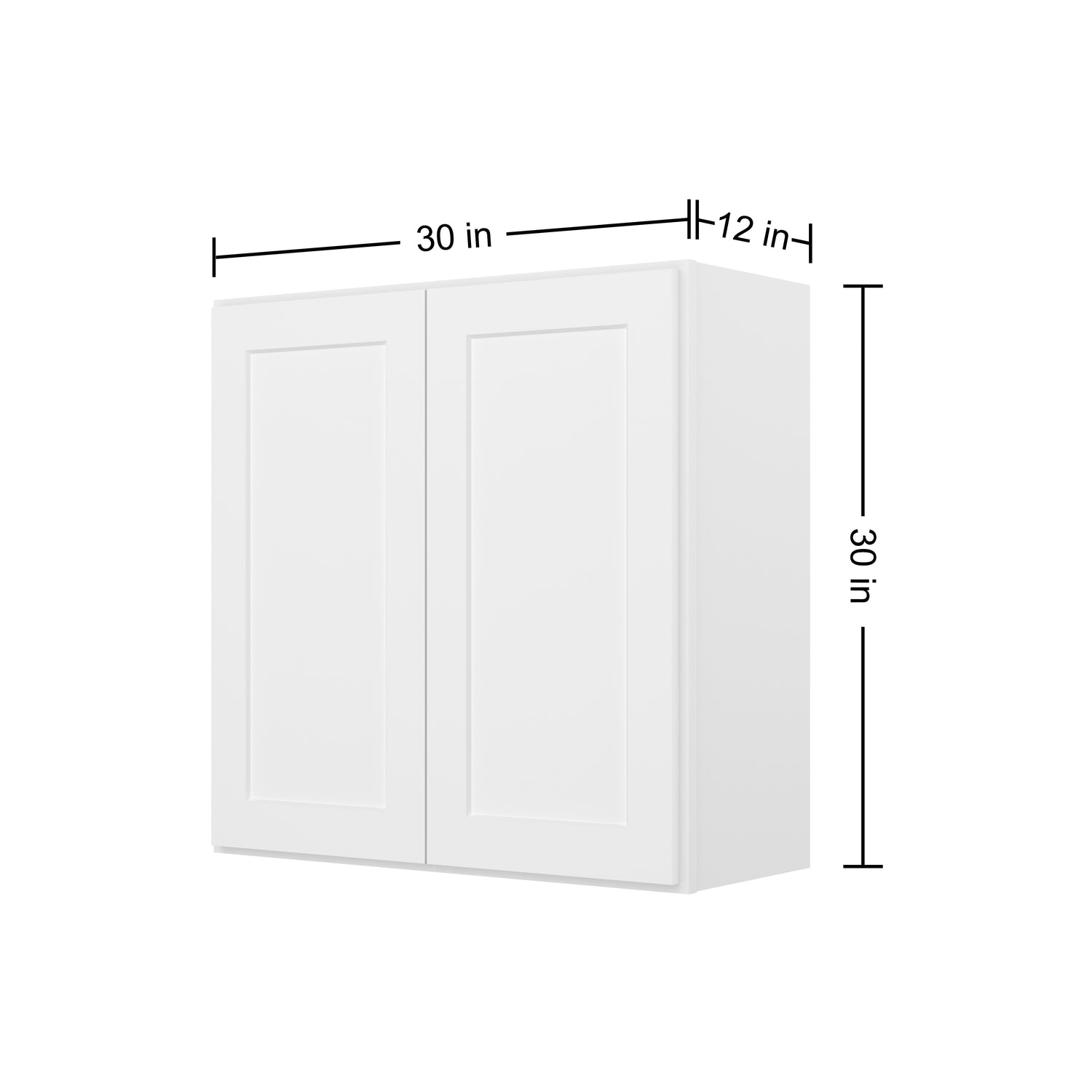 W3030 Shaker White Double Door Wall Cabinet