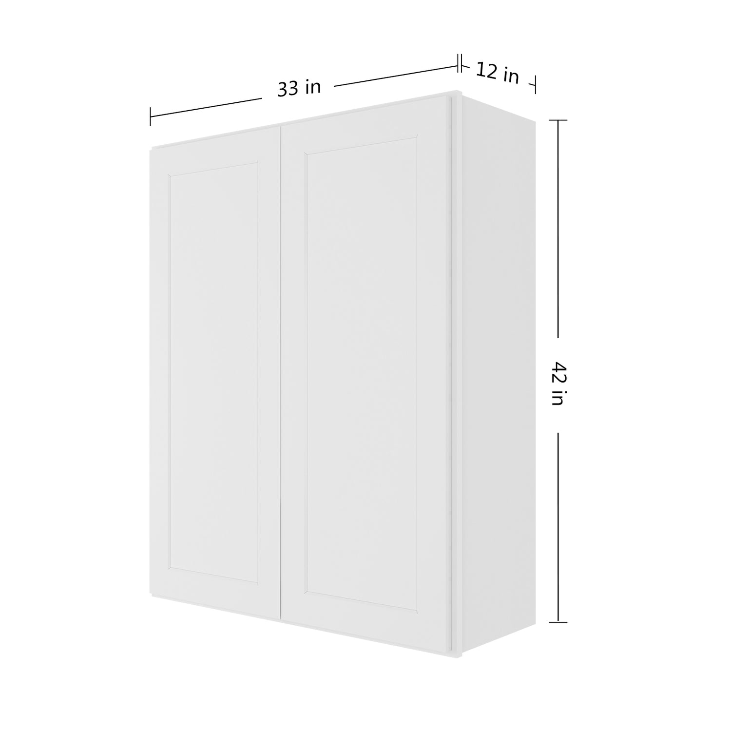 W3342 Shaker White Double Door Wall Cabinet