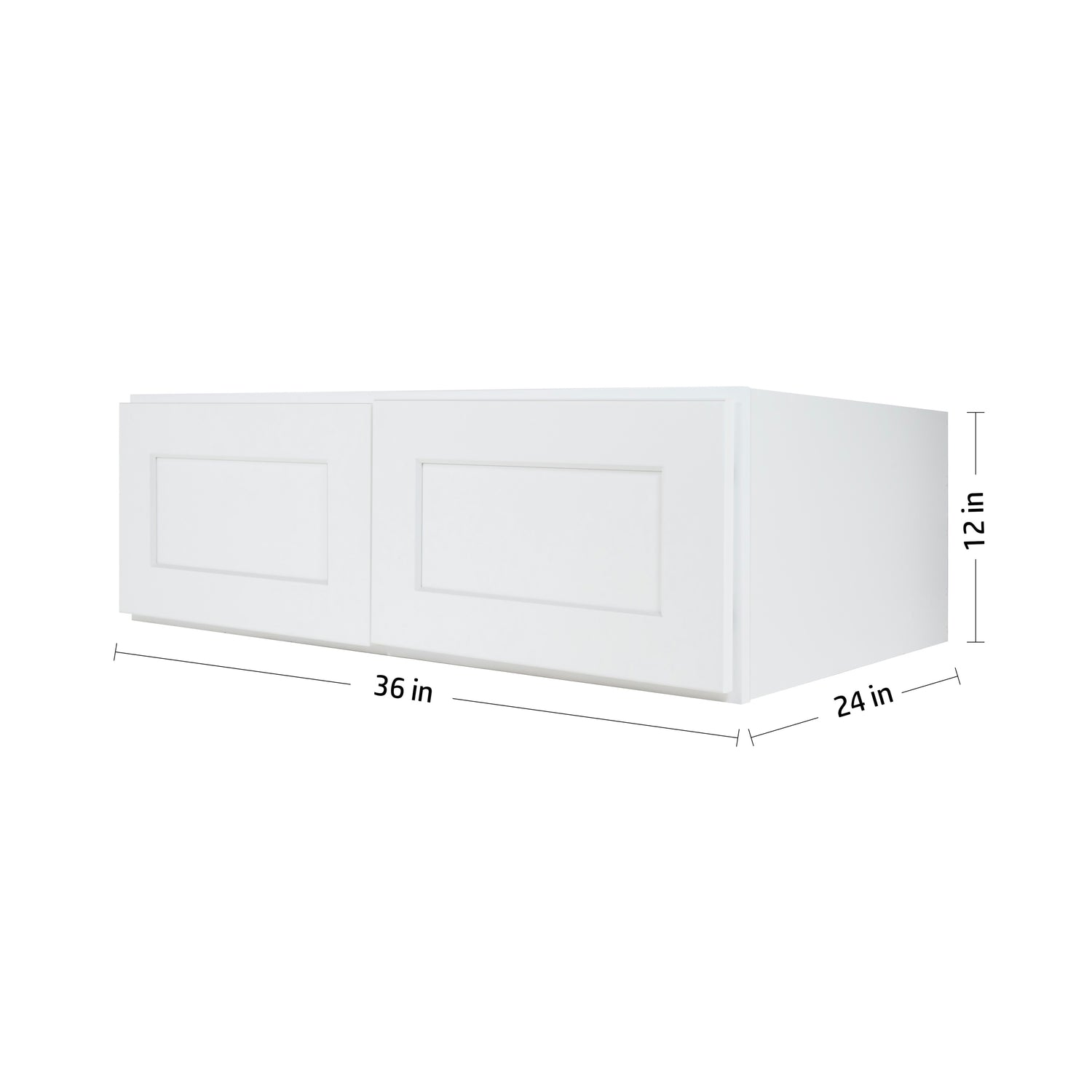 W361224 Shaker White Wall Refrigerator Cabinet