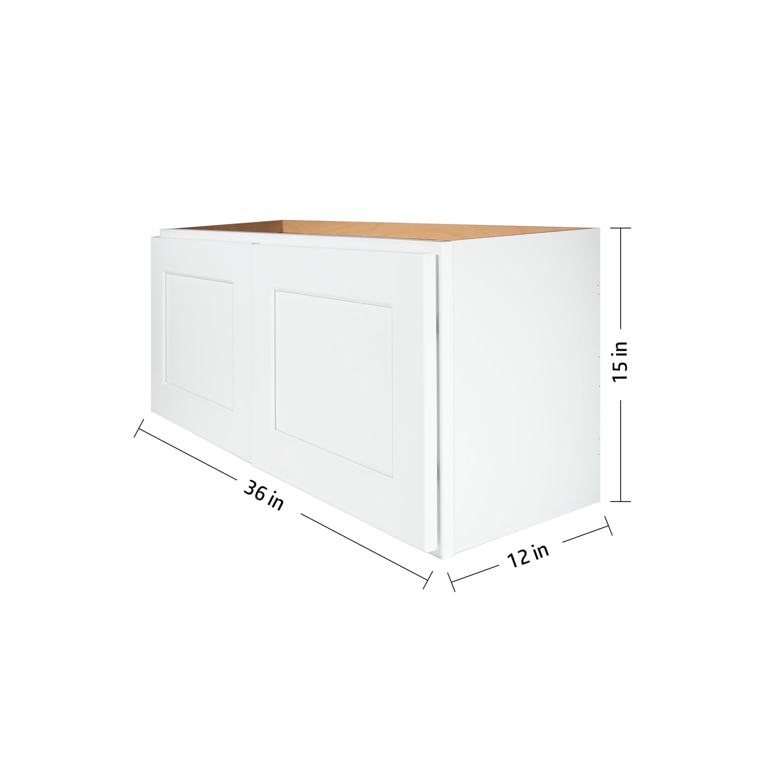 W3615 Shaker White Wall Bridge Cabinet