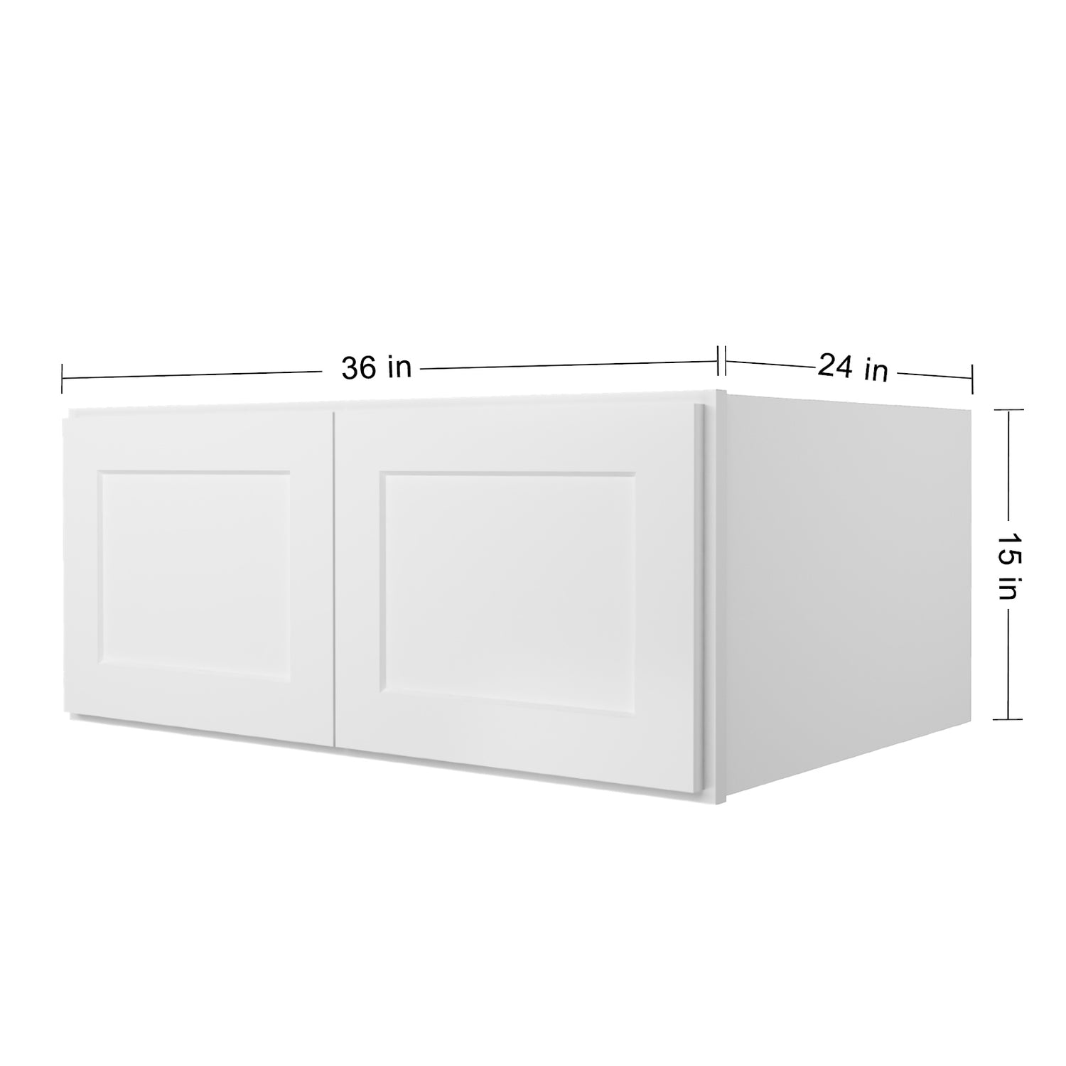 W361524 Shaker White Wall Refrigerator Cabinet