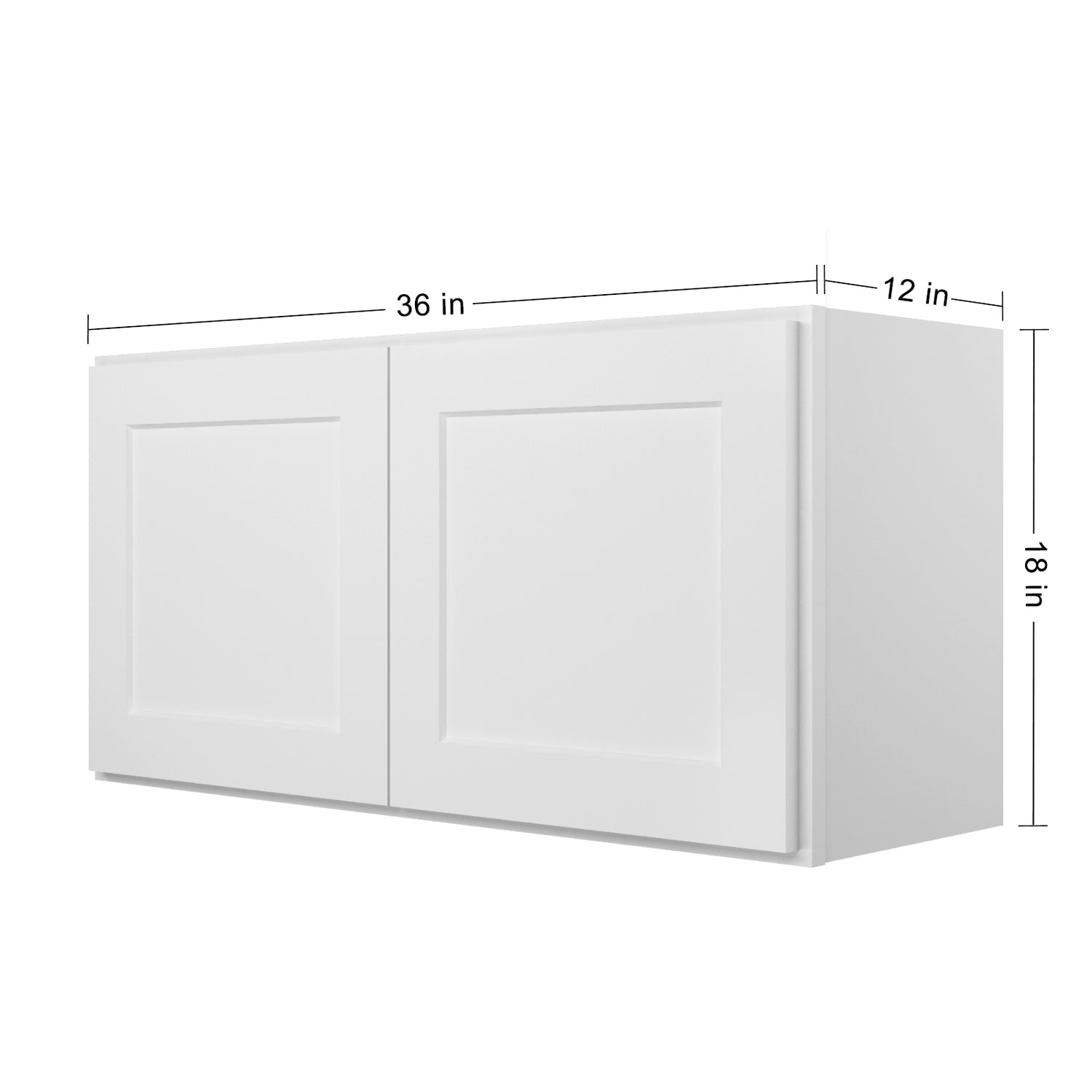 W3618 Shaker White Wall Bridge Cabinet