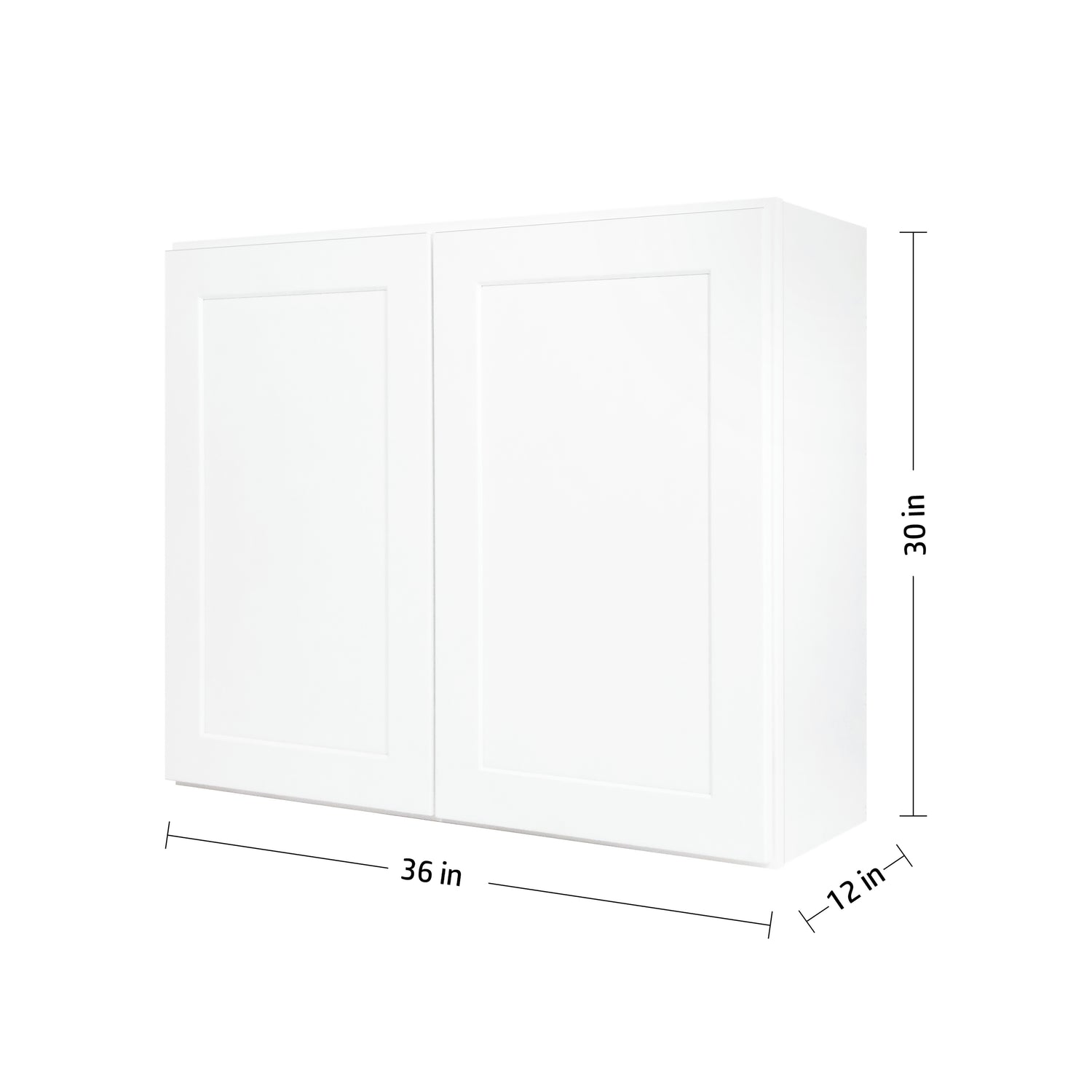 W3630 Shaker White Double Door Wall Cabinet