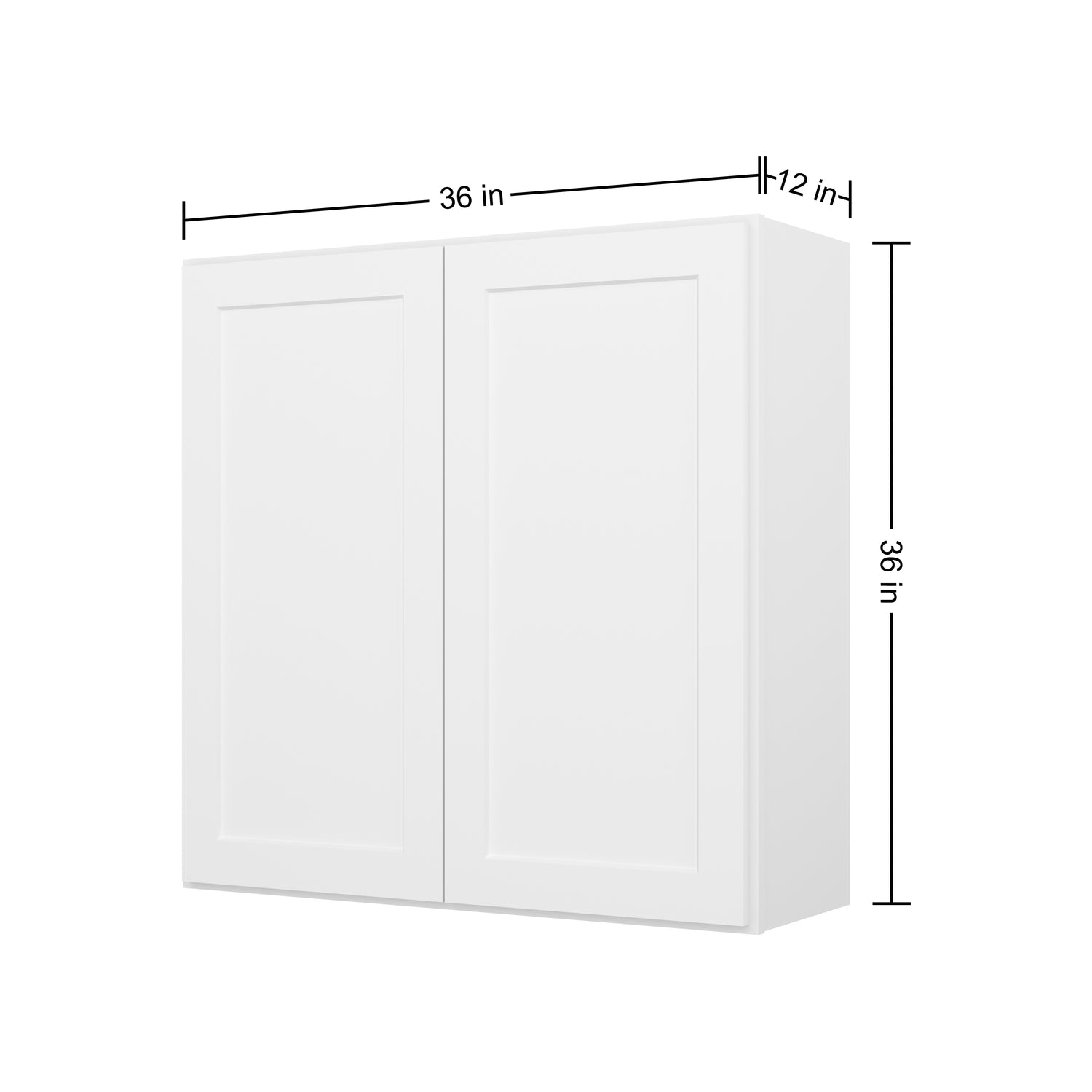 W3636 Shaker White Double Door Wall Cabinet