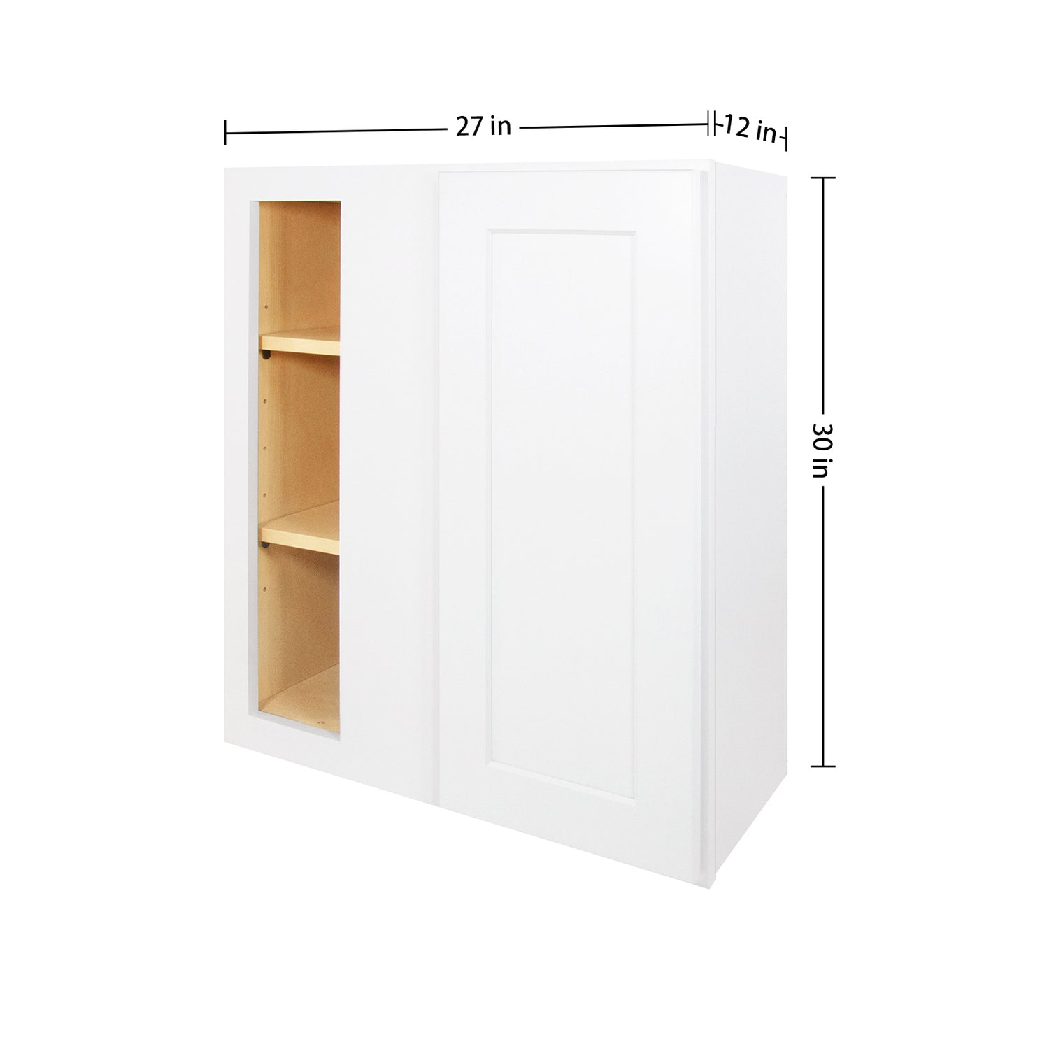 WBC2730 Shaker White Wall Blind Corner Cabinet