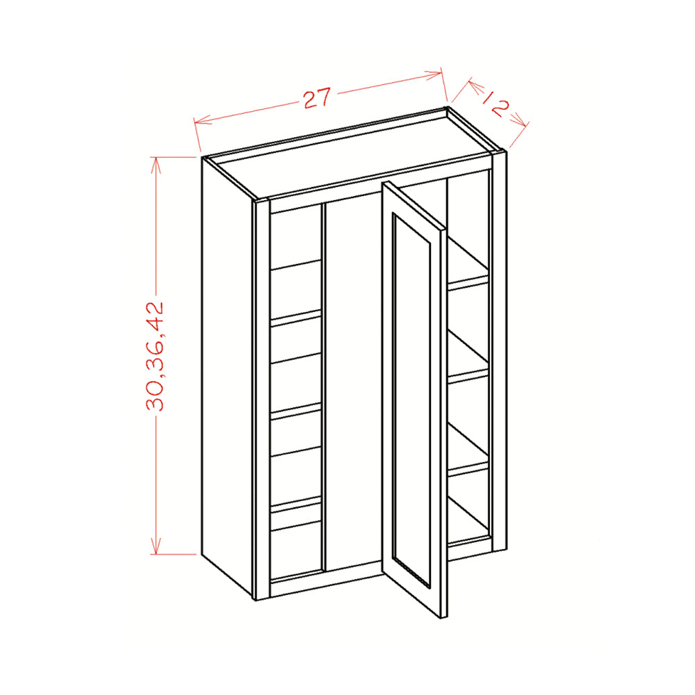 WBC2730 Shaker White Wall Blind Corner Cabinet