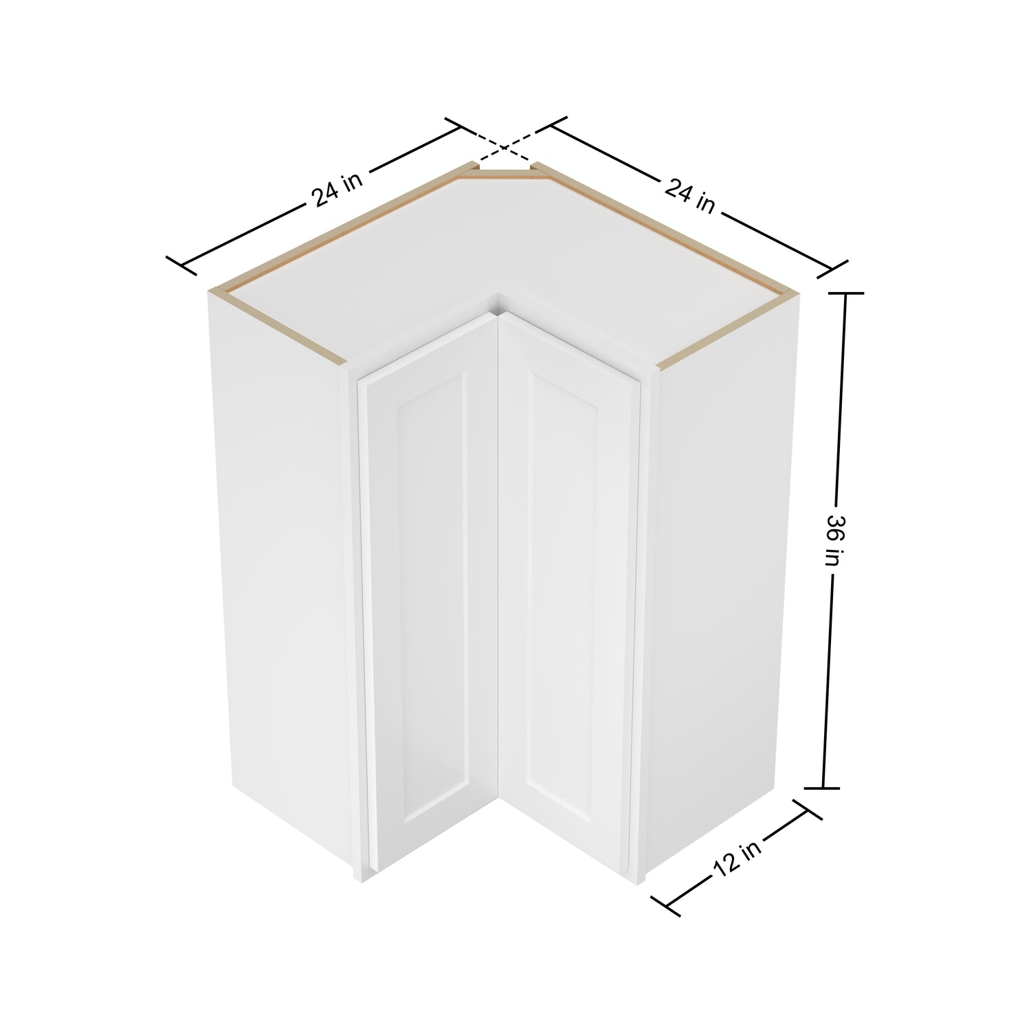 WER2436 Shaker White Wall Easy Reach Cabinet