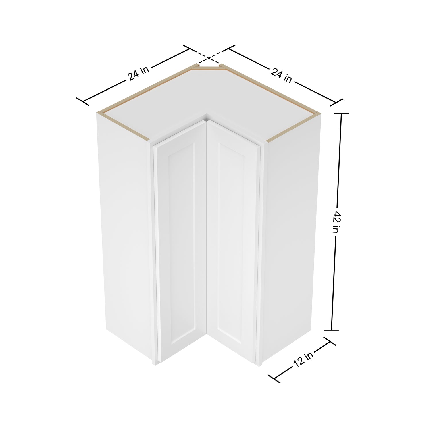 WER2442 Shaker White Wall Easy Reach Cabinet