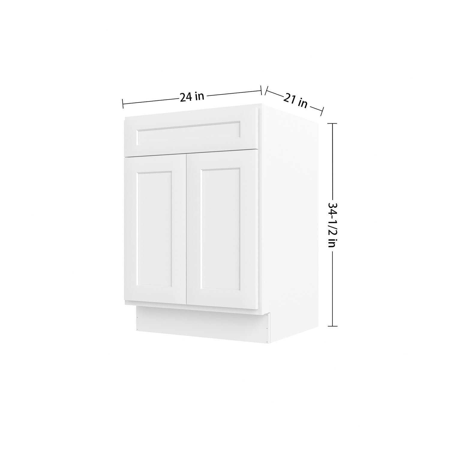 VS24 Shaker White Vanity Sink Base Cabinet