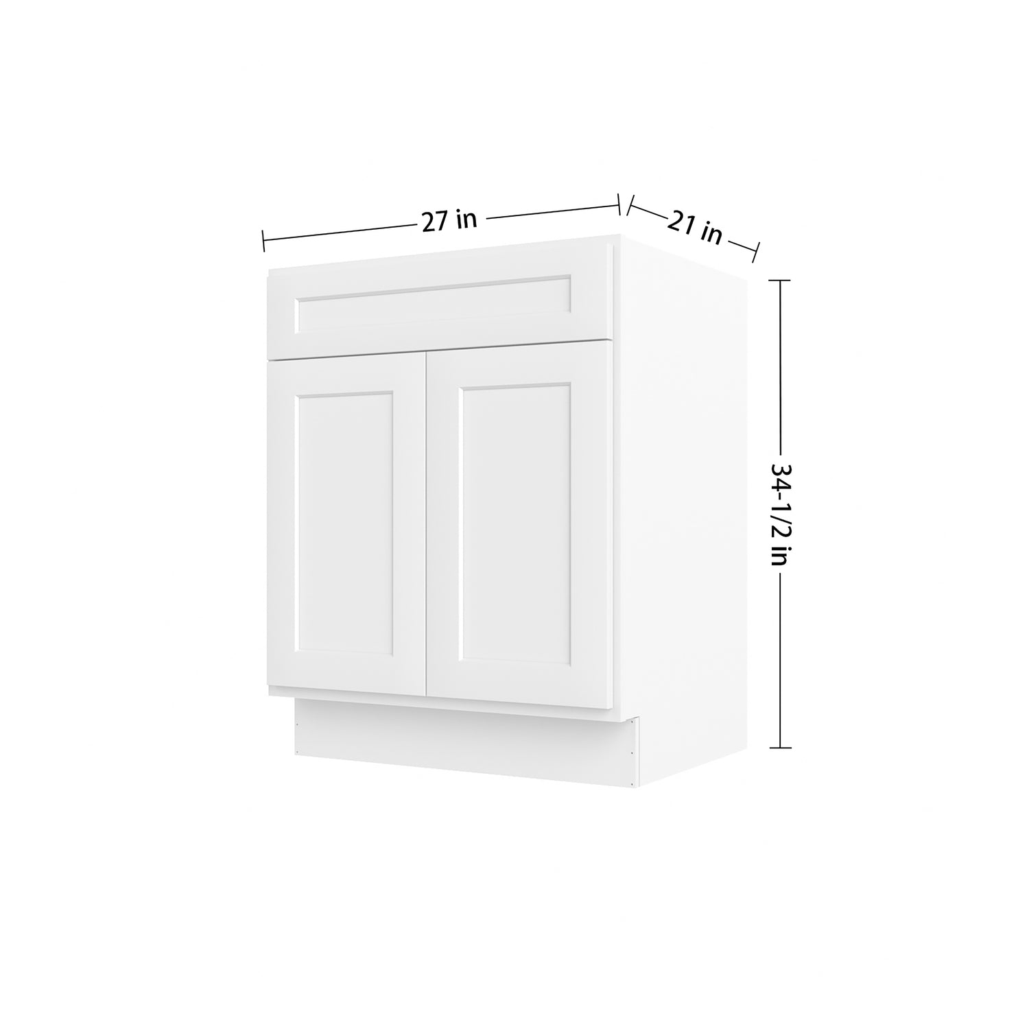 VS27 Shaker White Vanity Sink Base Cabinet