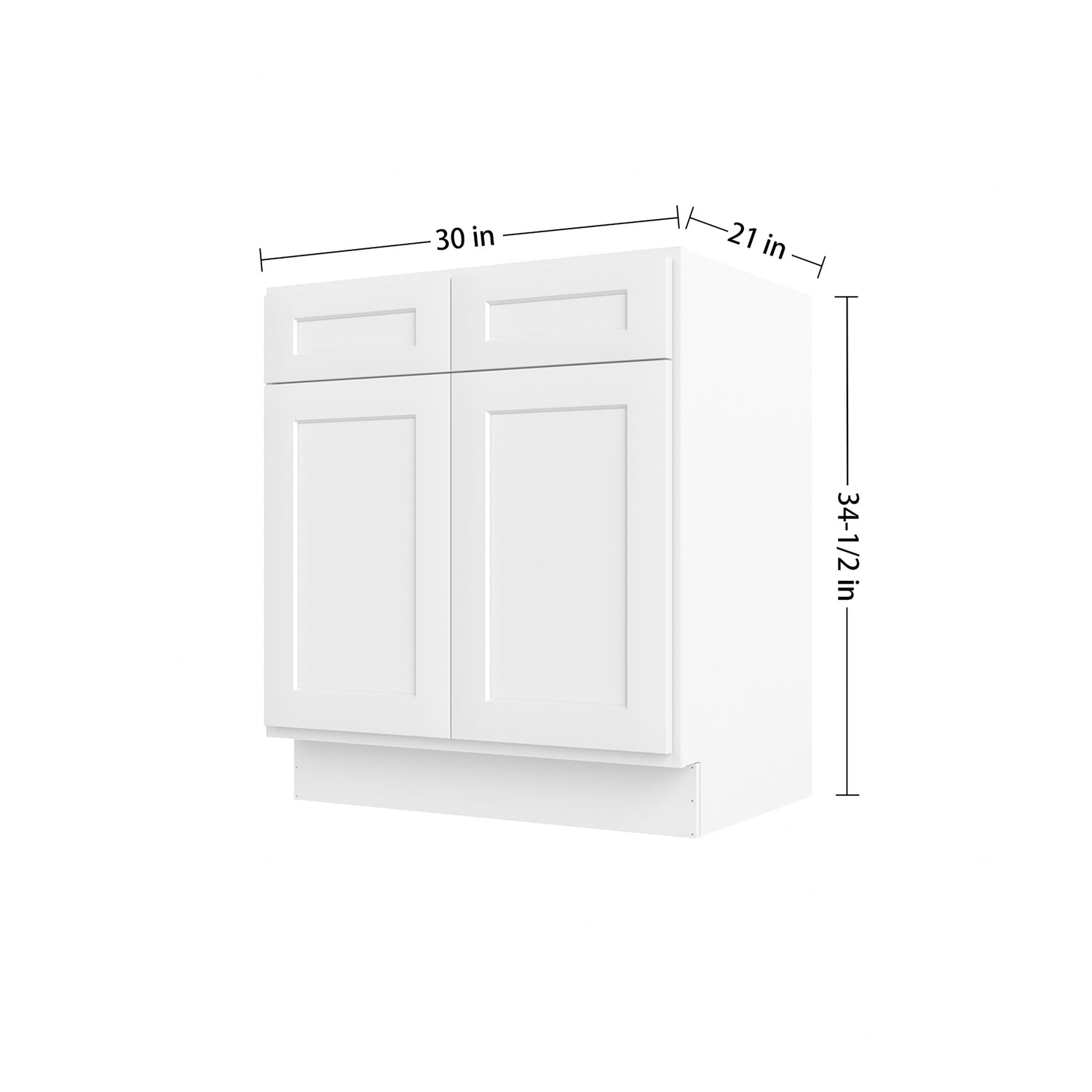 VS30 Shaker White Vanity Sink Base Cabinet